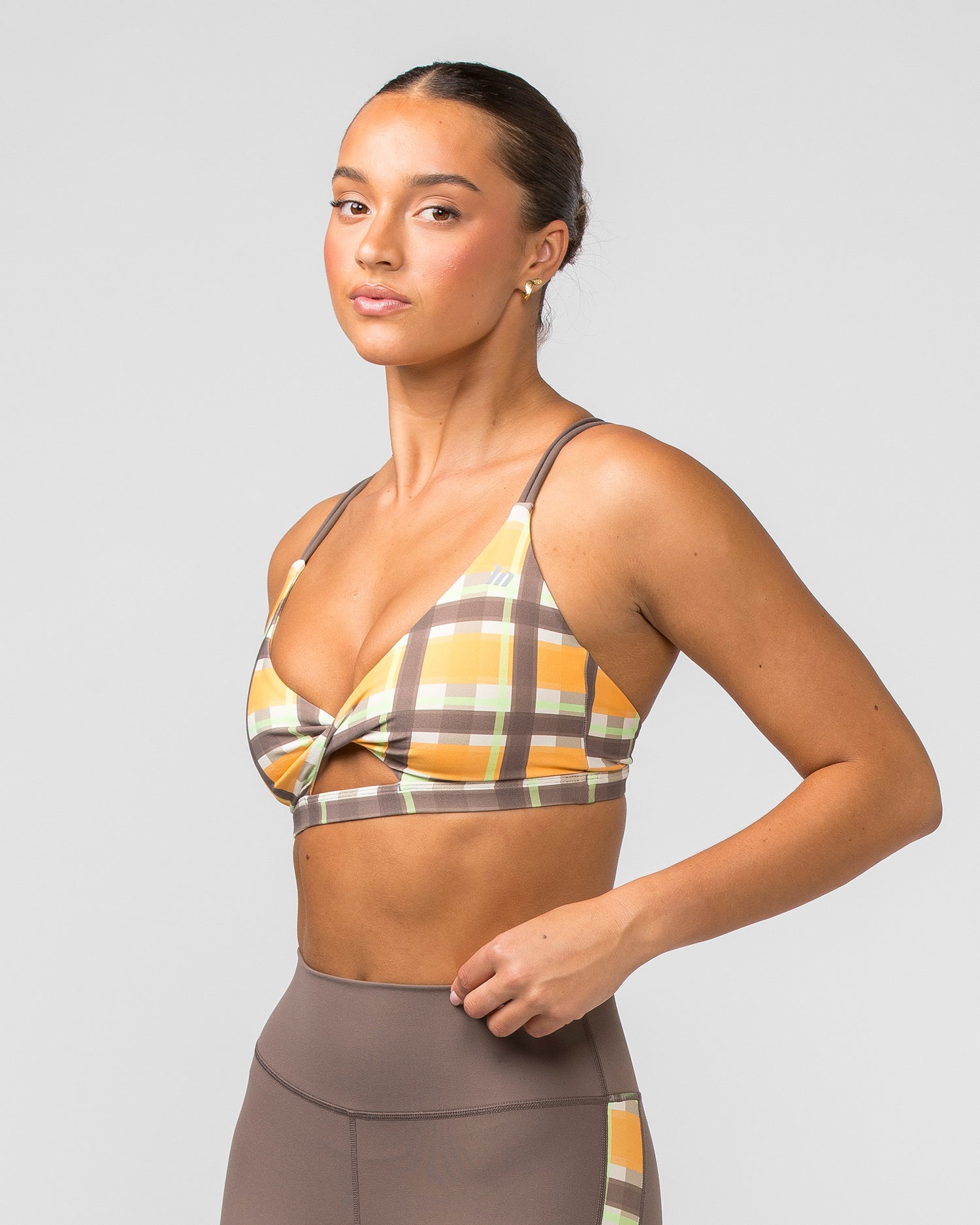 Whirlwind Bralette - Checked Out Print