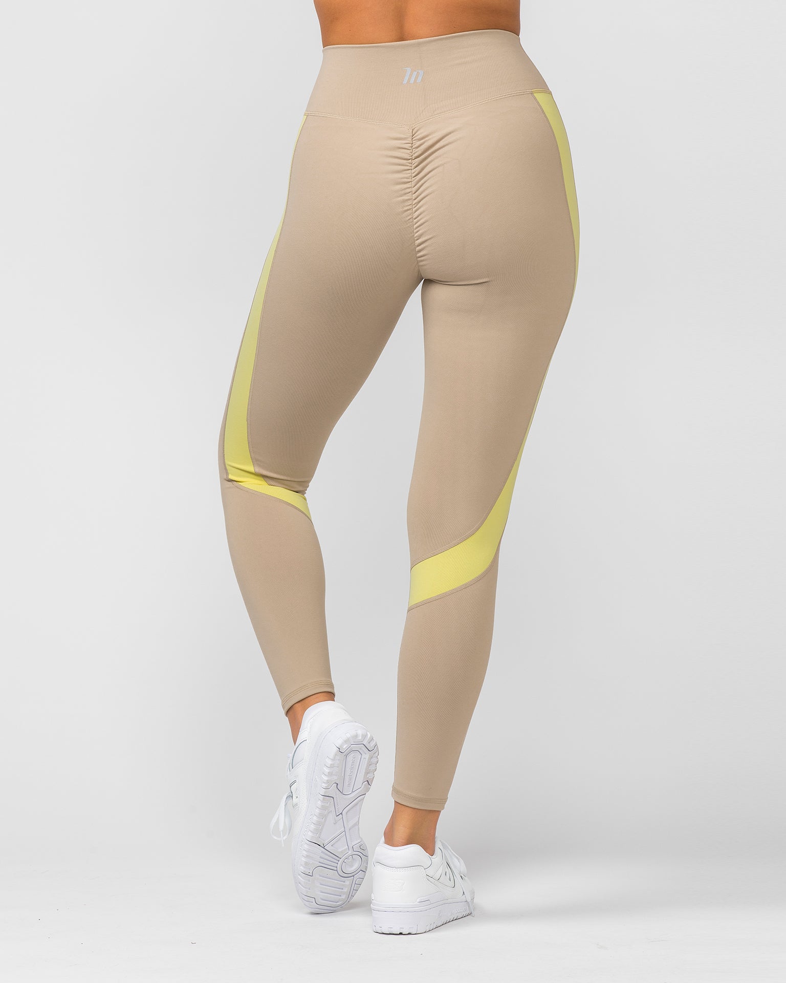 Sunlight Signature Scrunch Ankle Length Leggings - Bone-Leggings-XXS-012206BNE-XXS-MNAPPRL13115-5-Muscle Nation