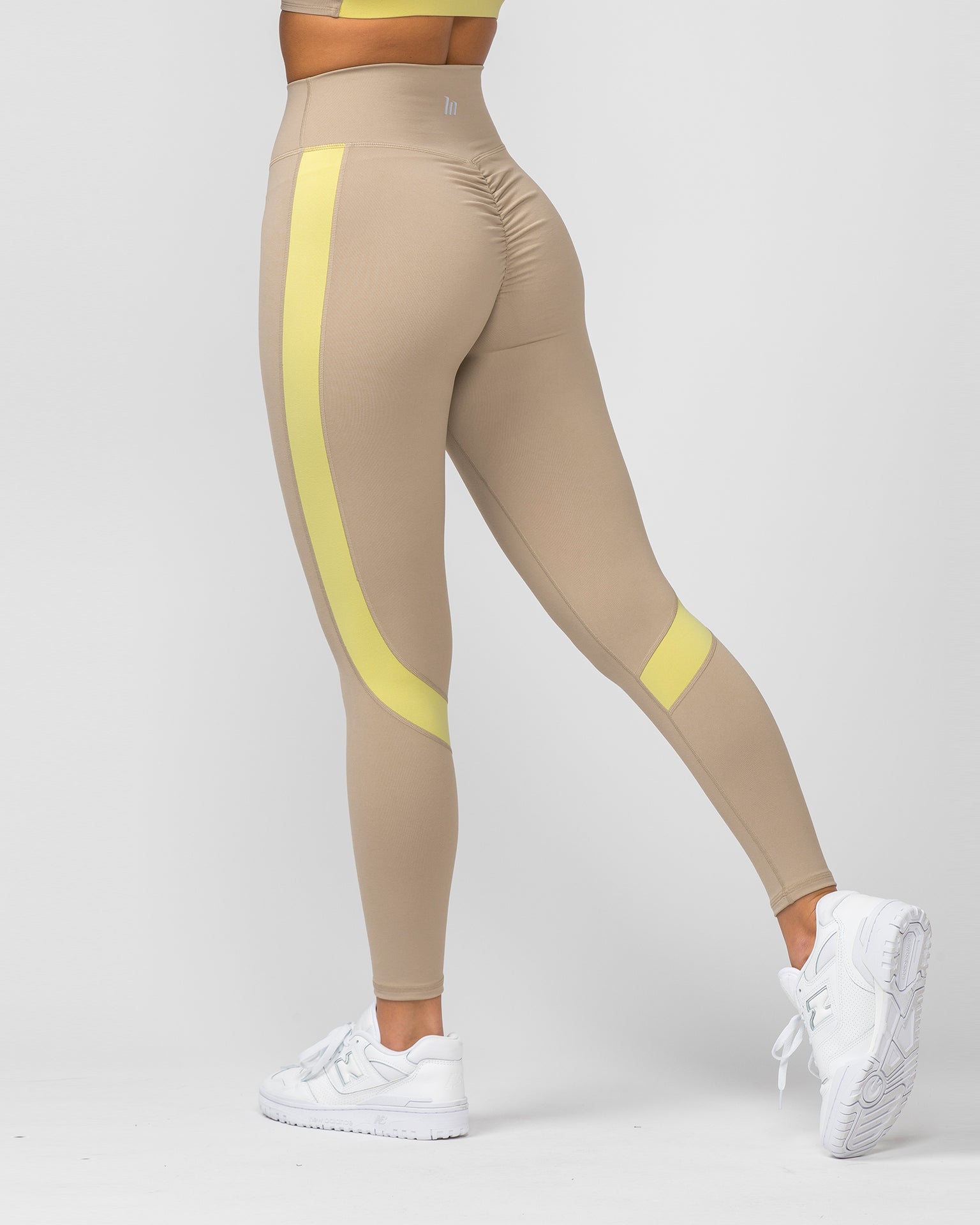 Sunlight Signature Scrunch Ankle Length Leggings - Bone-Leggings-XXS-012206BNE-XXS-MNAPPRL13115-2-Muscle Nation