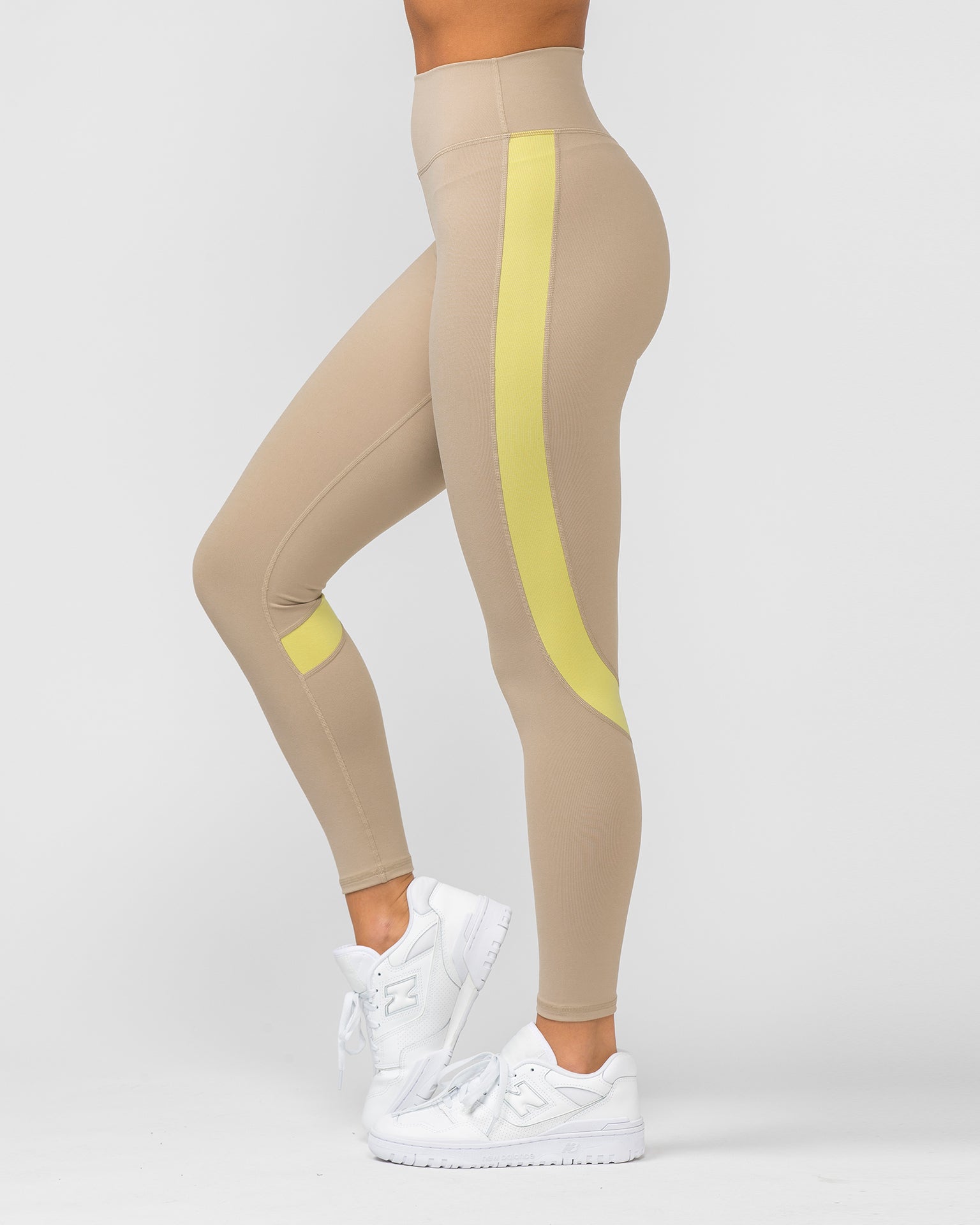 Sunlight Signature Scrunch Ankle Length Leggings - Bone-Leggings-XXS-012206BNE-XXS-MNAPPRL13115-4-Muscle Nation