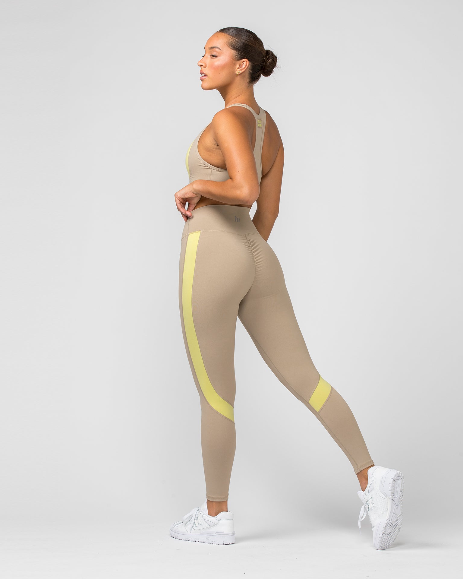 Sunlight Signature Scrunch Ankle Length Leggings - Bone-Leggings-XXS-012206BNE-XXS-MNAPPRL13115-6-Muscle Nation