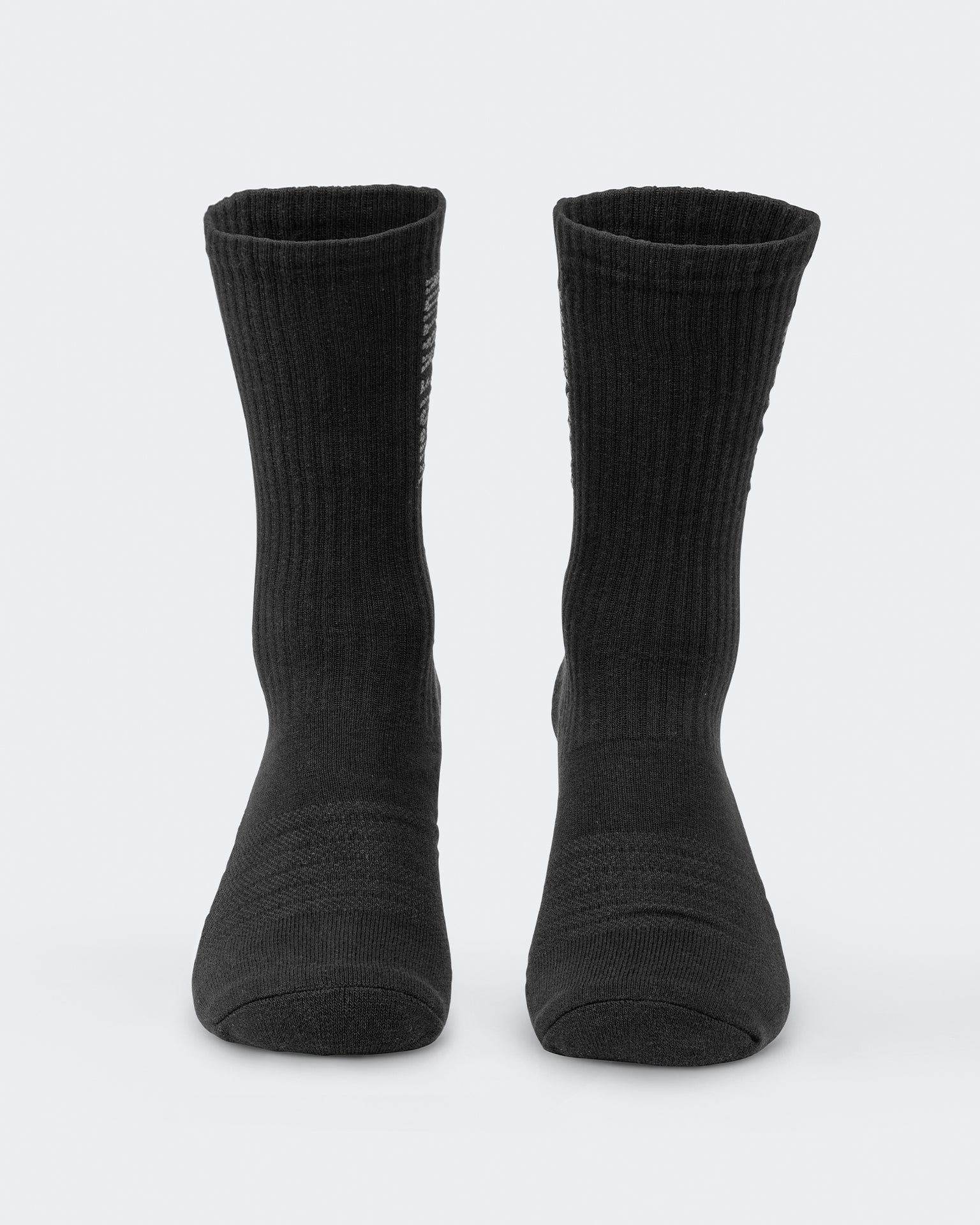 Mens Linear Crew Sock (2x Pack) - Black-Socks-Black-ACC1124165BLK-ONE-MNAPPRL32718-2-Muscle Nation