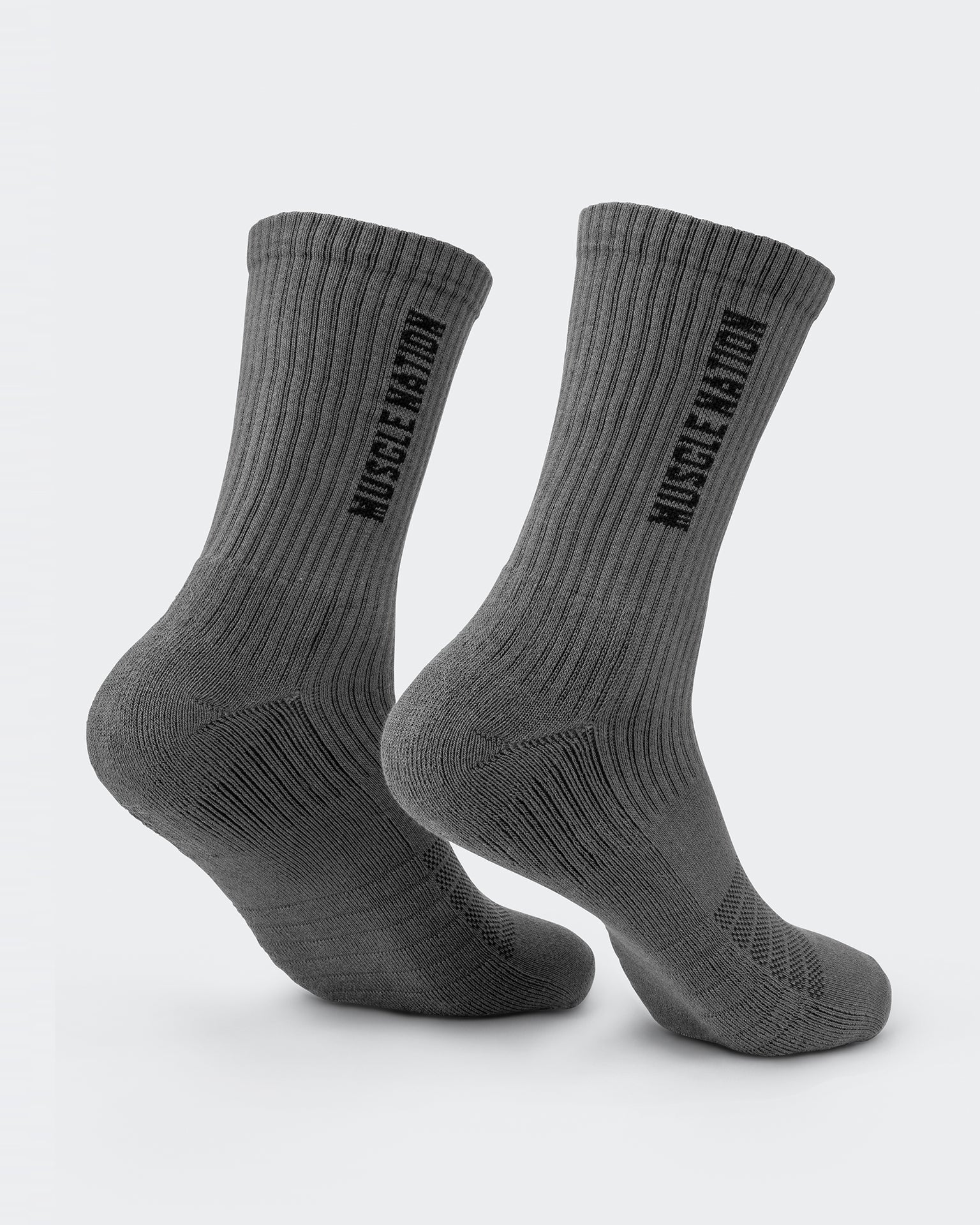 Mens Linear Crew Sock (2x Pack) - Charcoal-Socks-Charcoal-ACC1124165CHAR-ONE-MNAPPRL32719-5-Muscle Nation
