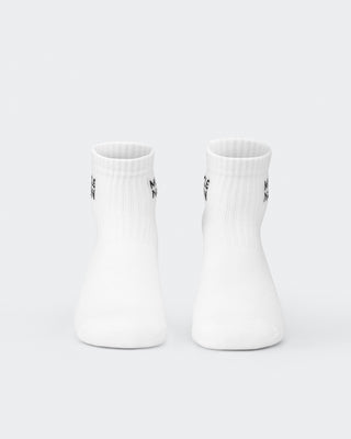 Womens 1/4 Crew Sock (2X Pack) - Black / White-Socks-ACC1125205BLKWHT-MNAPPRL47940-6-Muscle Nation