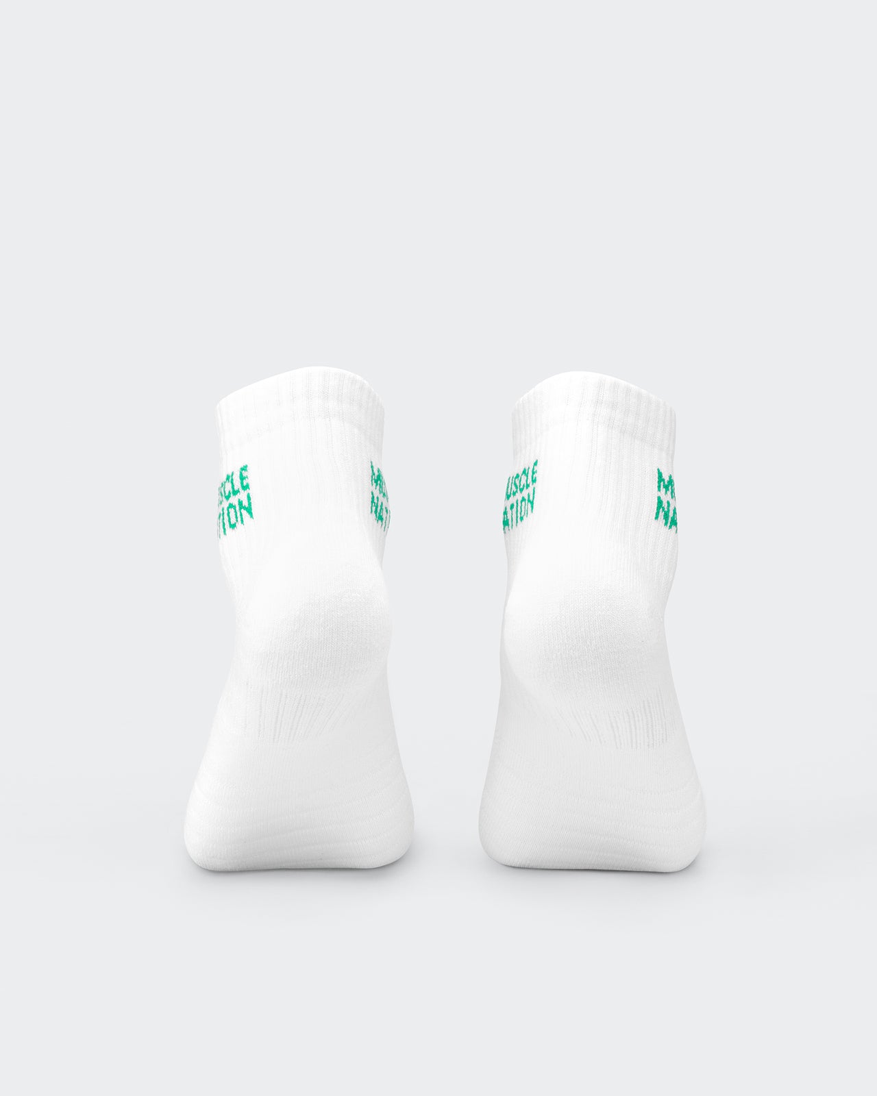 Womens 1/4 Crew Sock (2x Pack) - Clover/ Hollywood pink-Socks-White/ Clover, White/ Hollywood Pink-MNAPPRL32715WHTCLVHPK-ONE-MNAPPRL32715-5-Muscle Nation