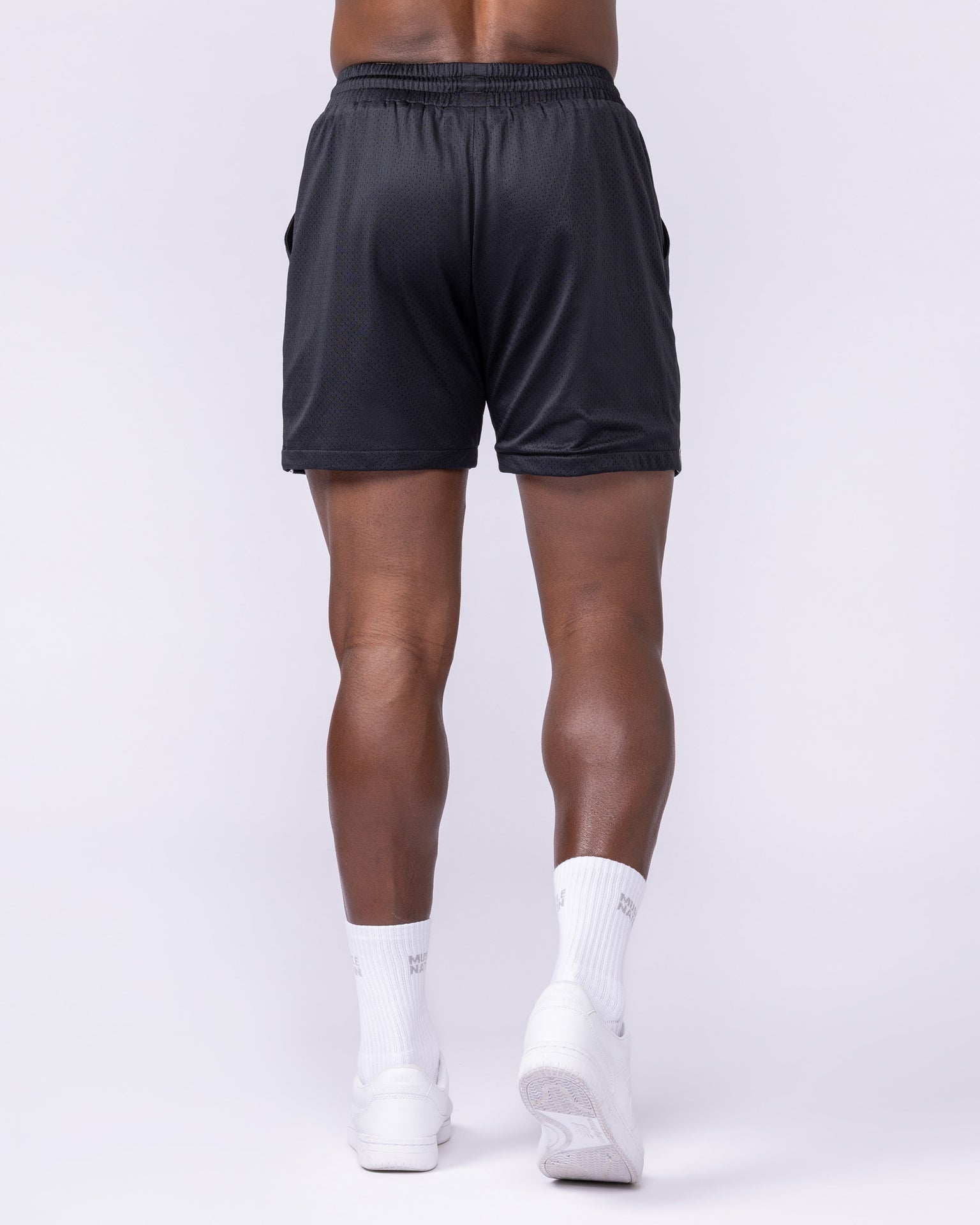 Script Lay Up 4" Shorts - Black-Shorts-S-112555BLK-S-MNAPPRL47097-5-Muscle Nation