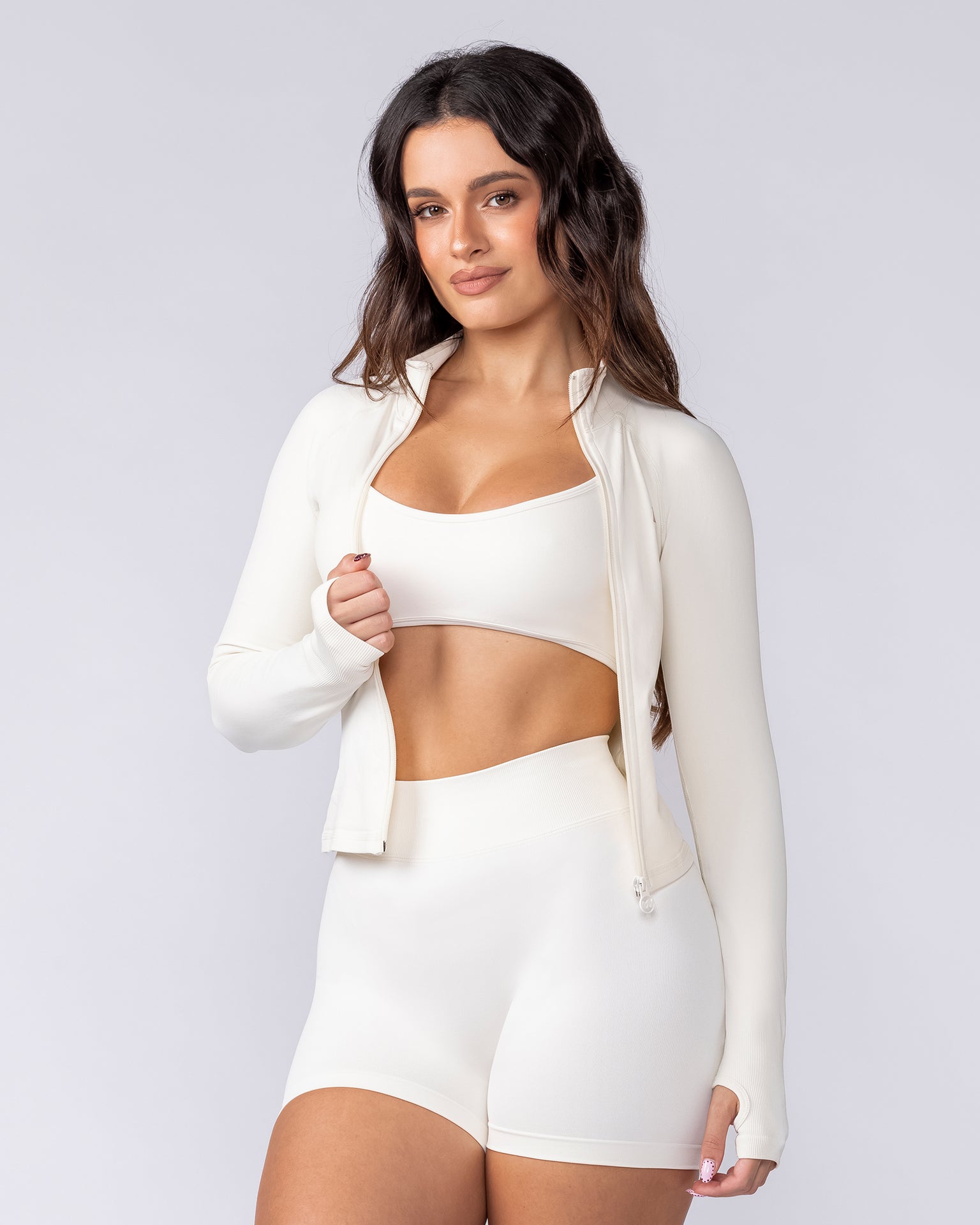 Sculpt Seamless Cropped Jacket - Travertine