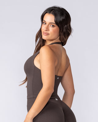 Sculpt Seamless Halter Bra Tank - Cocoa