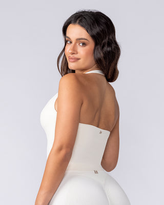 Sculpt Seamless Halter Bra Tank - Travertine