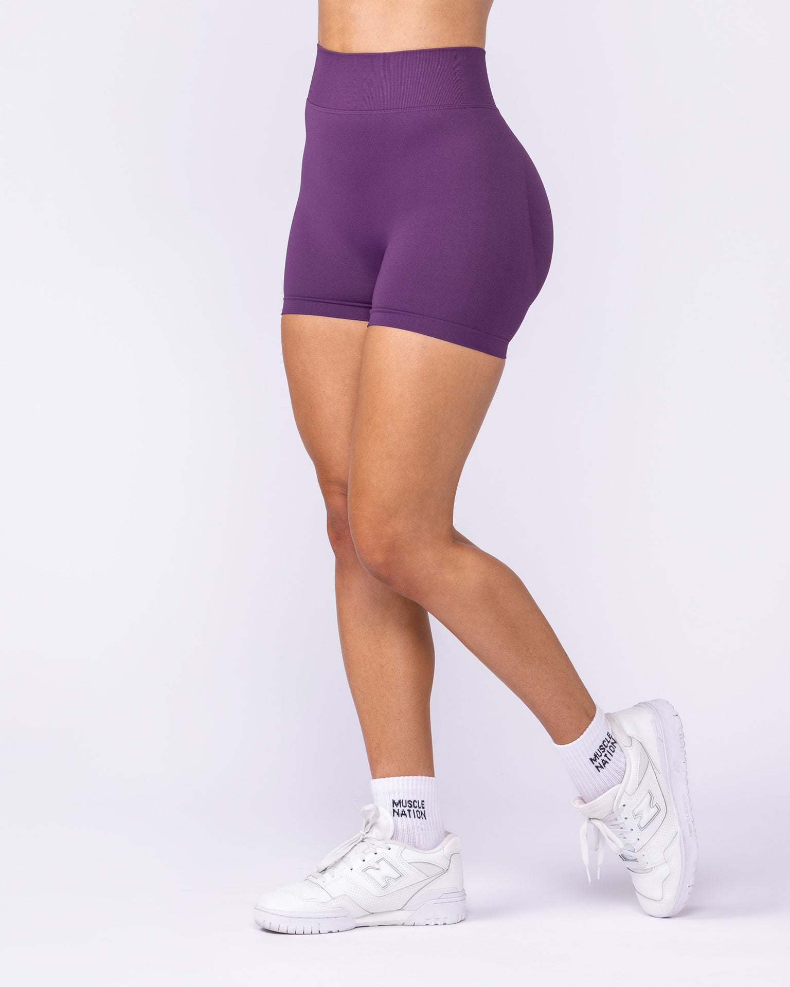Sculpt Seamless Midway Shorts - Nightshade-Shorts-XS-072507NSHD-XS-MNAPPRL44173-2-Muscle Nation