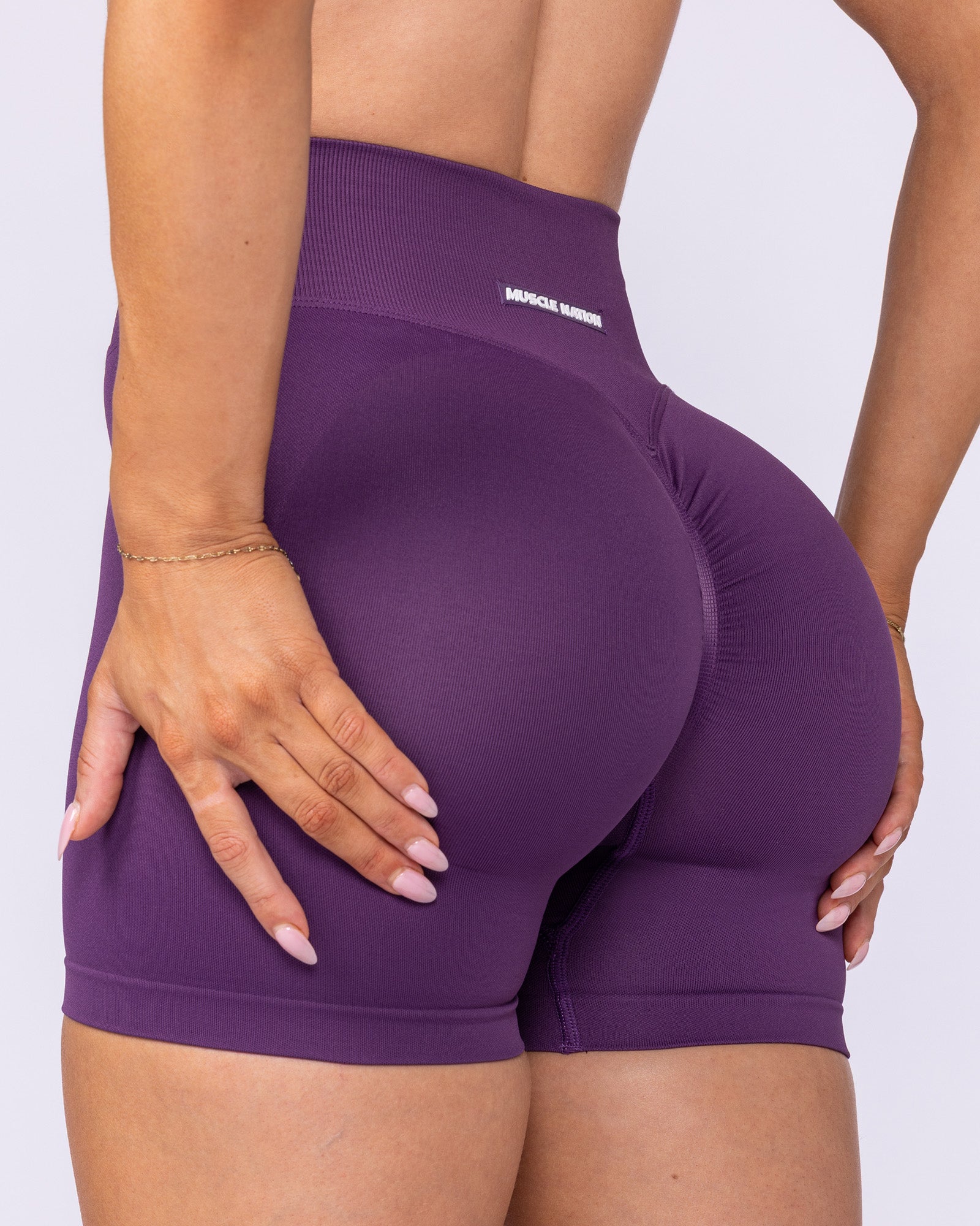 Sculpt Seamless Midway Shorts - Nightshade-Shorts-XS-072507NSHD-XS-MNAPPRL44173-4-Muscle Nation