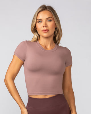 Essential Cropped Tee - Mocha Berry-Tops-XXS-032543MCHBRY-XXS-MNAPPRL41545-1-Muscle Nation