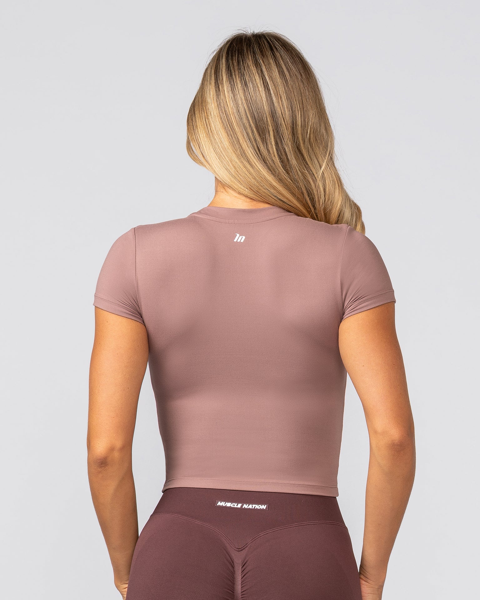 Essential Cropped Tee - Mocha Berry-Tops-XXS-032543MCHBRY-XXS-MNAPPRL41545-3-Muscle Nation