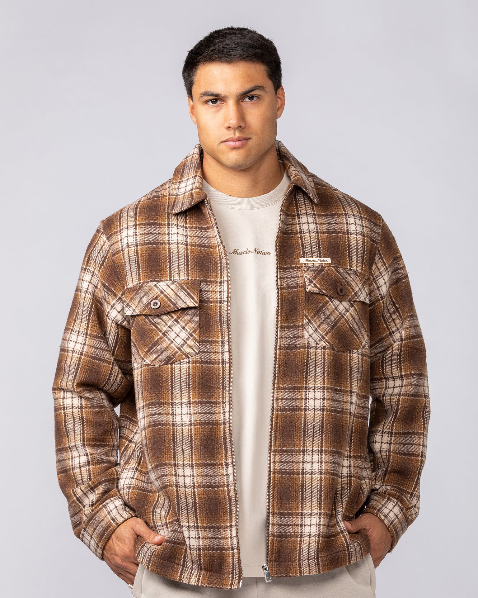Oversized Shacket - Plaid-Jackets-XS-032518PLD-XS-MNAPPRL44597-2-Muscle Nation