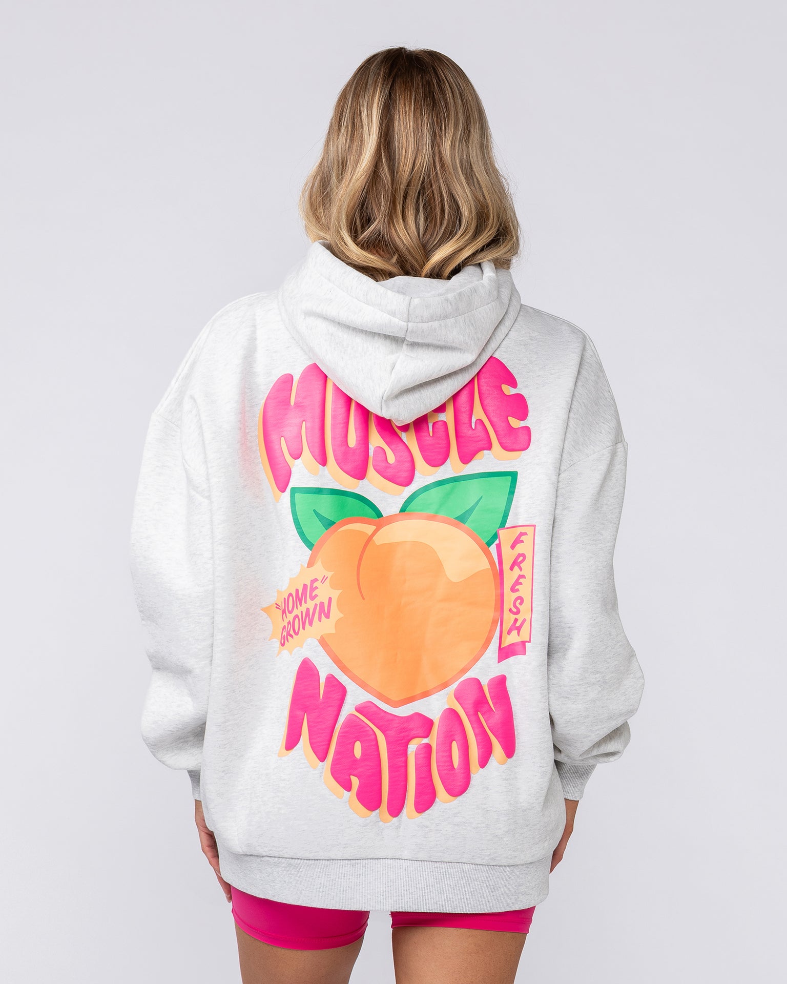 Peachy Oversized Hoodie - Snow Grey Marl-Jumpers & Hoodies-XXS-082516SNGRYMR-XXS-MNAPPRL43850-7-Muscle Nation