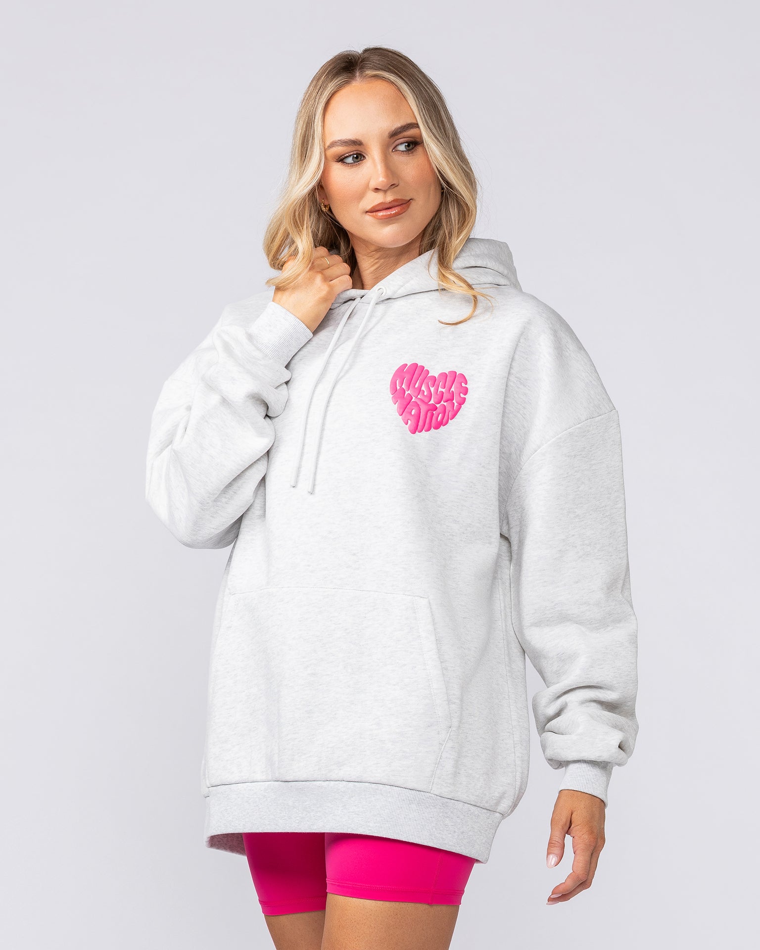 Peachy Oversized Hoodie - Snow Grey Marl-Jumpers & Hoodies-XXS-082516SNGRYMR-XXS-MNAPPRL43850-6-Muscle Nation