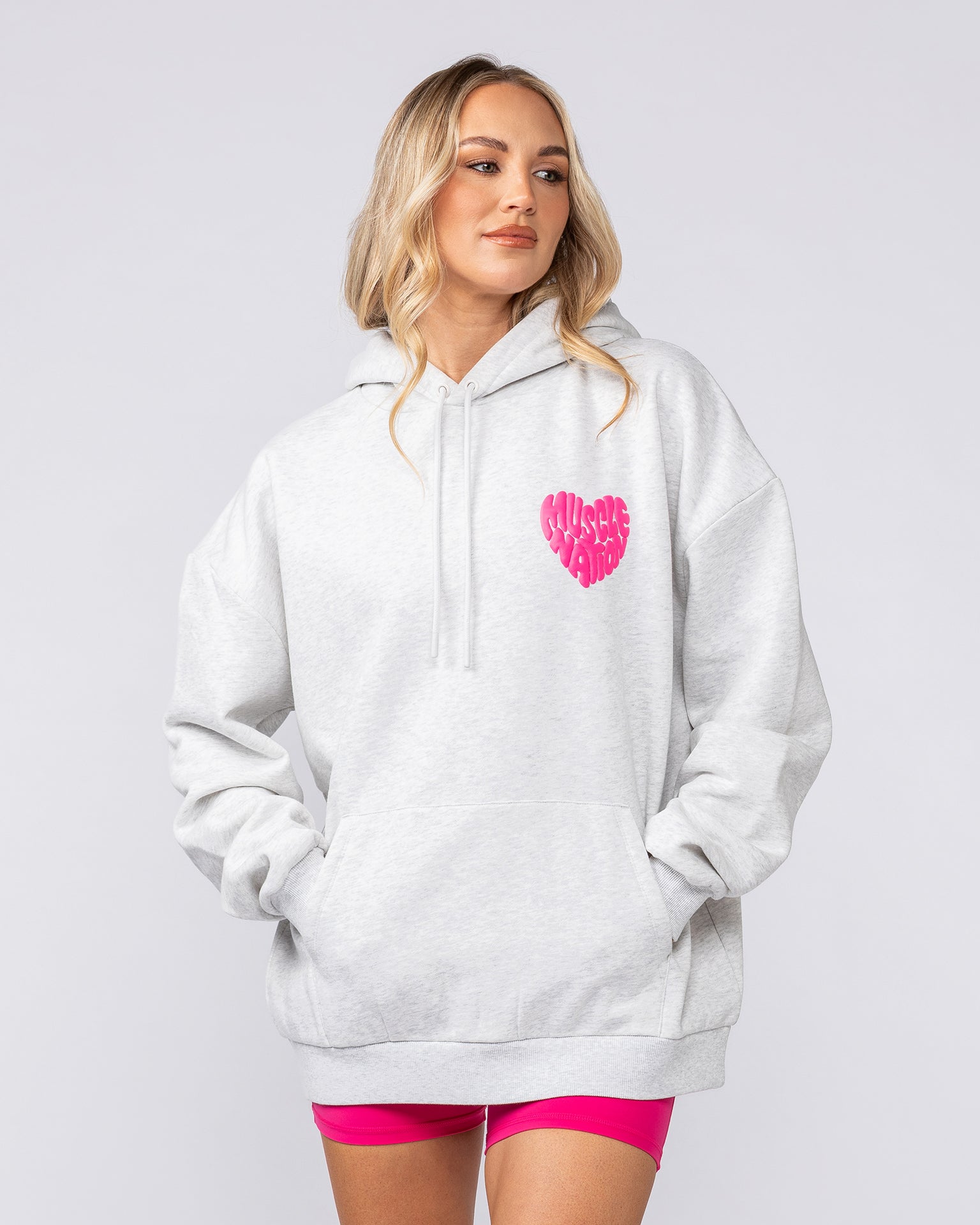 Peachy Oversized Hoodie - Snow Grey Marl-Jumpers & Hoodies-XXS-082516SNGRYMR-XXS-MNAPPRL43850-3-Muscle Nation