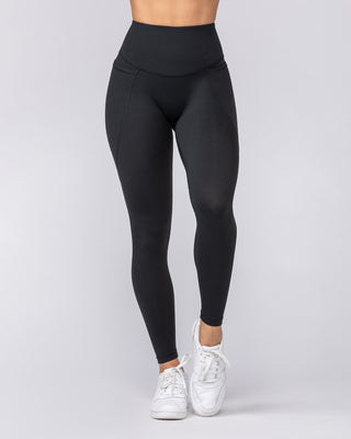 Signature Boost Pocket Ankle Length Leggings - Black-Leggings-XXS-112350BLK-XXS-MNAPPRL27185-2-Muscle Nation
