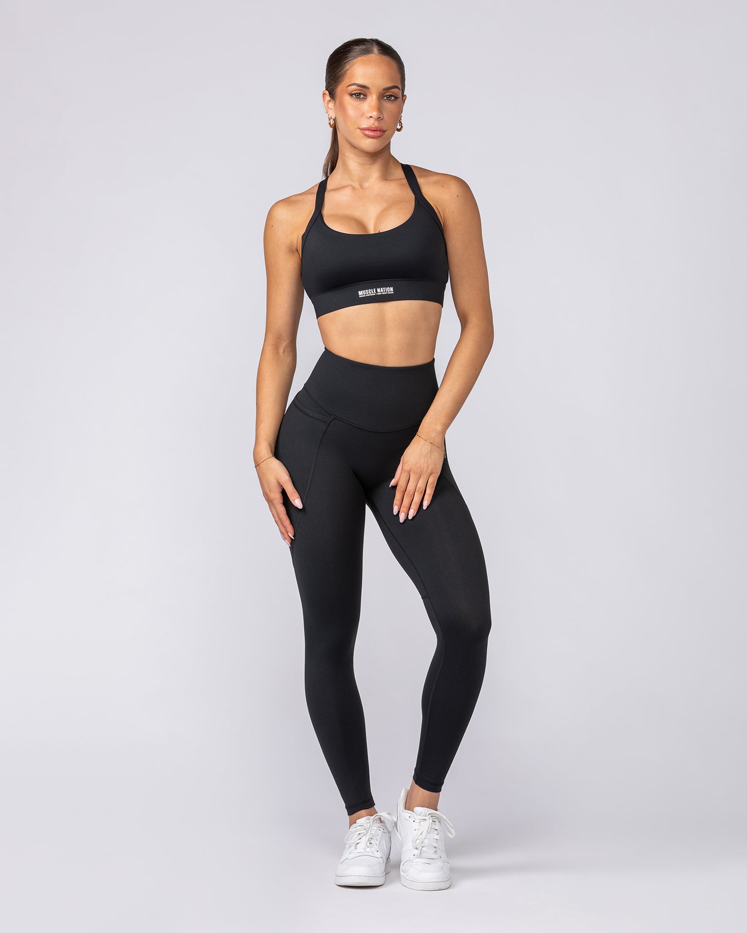 Signature Boost Pocket Ankle Length Leggings - Black-Leggings-XXS-112350BLK-XXS-MNAPPRL27185-7-Muscle Nation