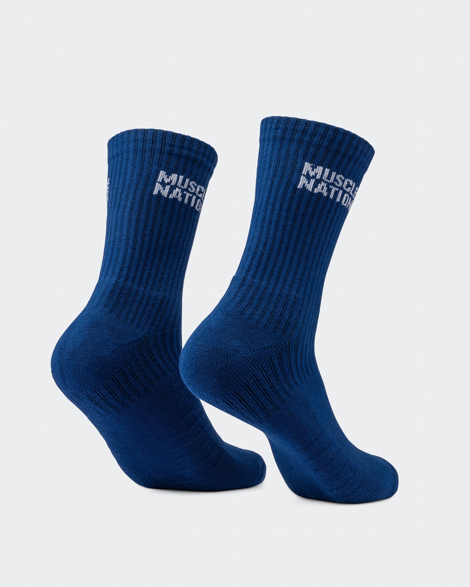 Mens Essential Crew Socks (3x Pack) - Navy / Hawaiian Blue / Off White-Socks-Navy / Hawaiian Blue / Off White-AC112336NVYHAWABLUWHT-ONE-MNAPPRL26513-10-Muscle Nation