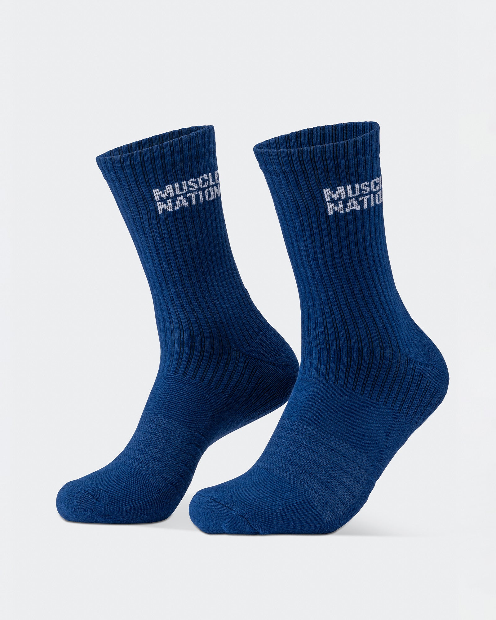 Mens Essential Crew Socks (3x Pack) - Navy / Hawaiian Blue / Off White-Socks-Navy / Hawaiian Blue / Off White-AC112336NVYHAWABLUWHT-ONE-MNAPPRL26513-12-Muscle Nation