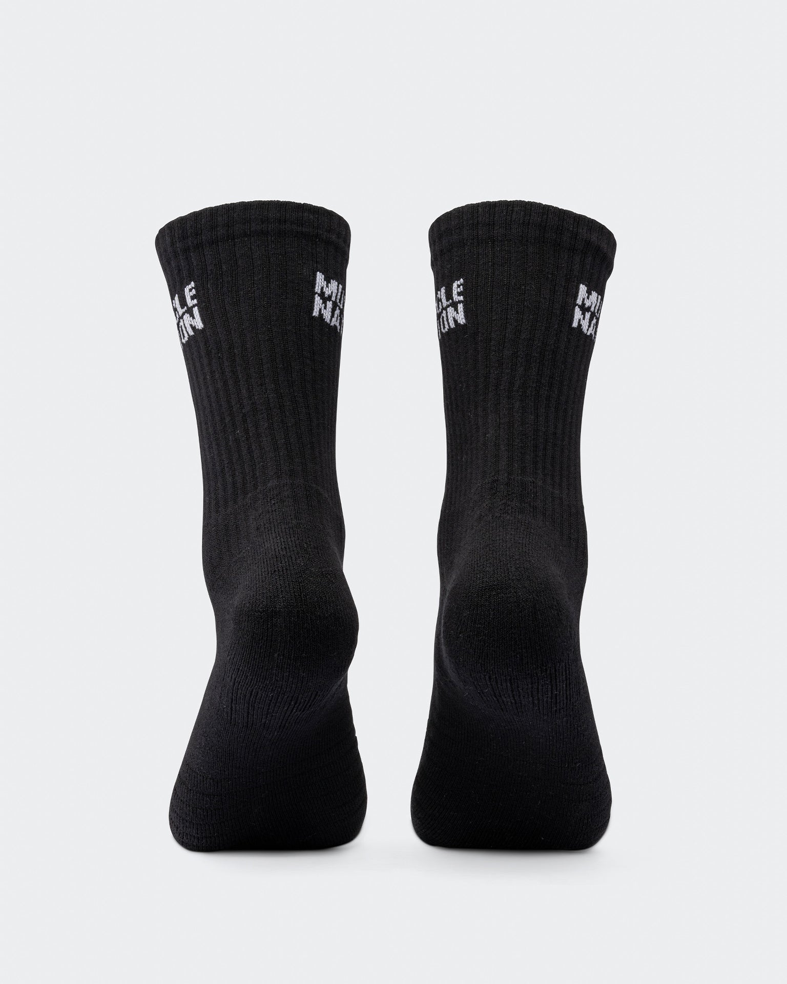 Mens Essential Crew Socks (2x Pack) - Black-Socks-Black-AC092311BLK-ONE-MNAPPRL26522-2-Muscle Nation