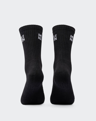 Mens Essential Crew Socks (2x Pack) - Black-Socks-Black-AC092311BLK-ONE-MNAPPRL26522-2-Muscle Nation