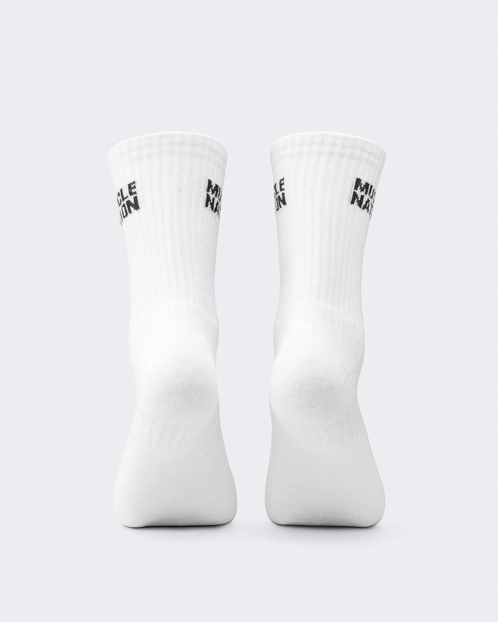 Mens Essential Crew Socks (2x Pack) - White-Socks-White-AC092311WHT-ONE-MNAPPRL26519-2-Muscle Nation