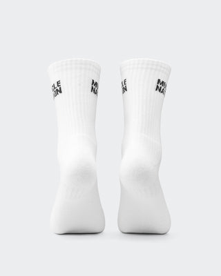 Mens Essential Crew Socks (2x Pack) - White-Socks-White-AC092311WHT-ONE-MNAPPRL26519-2-Muscle Nation