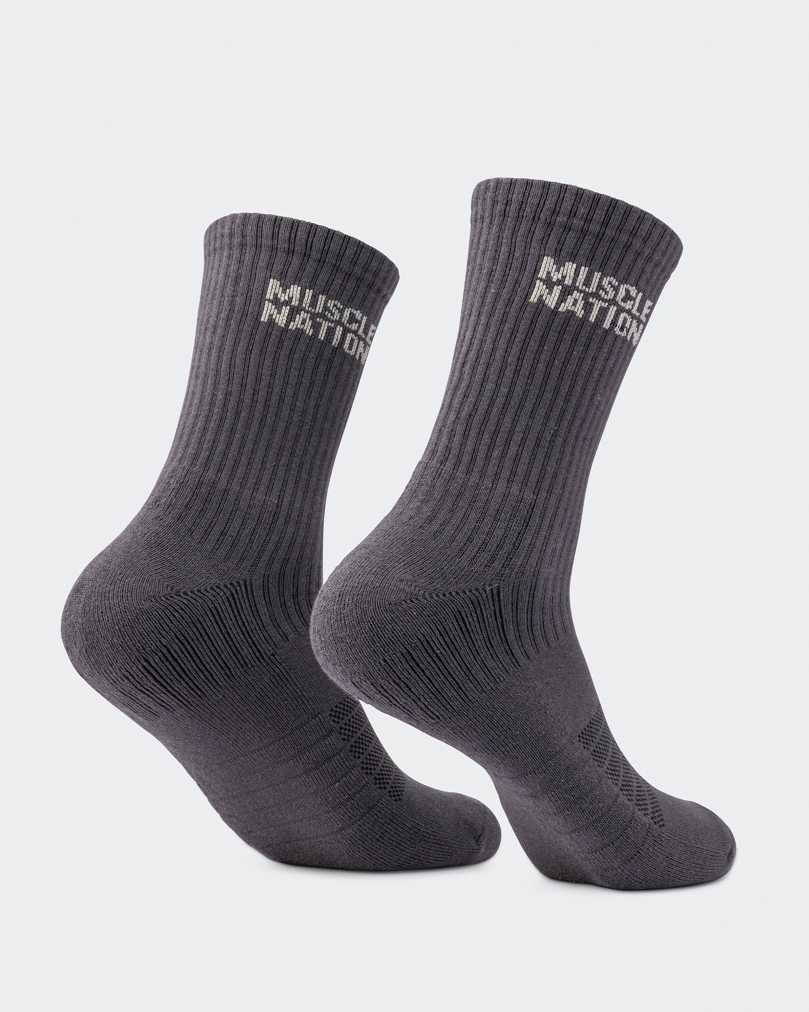 Mens Essential Crew Socks (2x Pack) - Charcoal / Dew-Socks-Charcoal / Dew-AC092311CHARCDEW-ONE-MNAPPRL26521-7-Muscle Nation