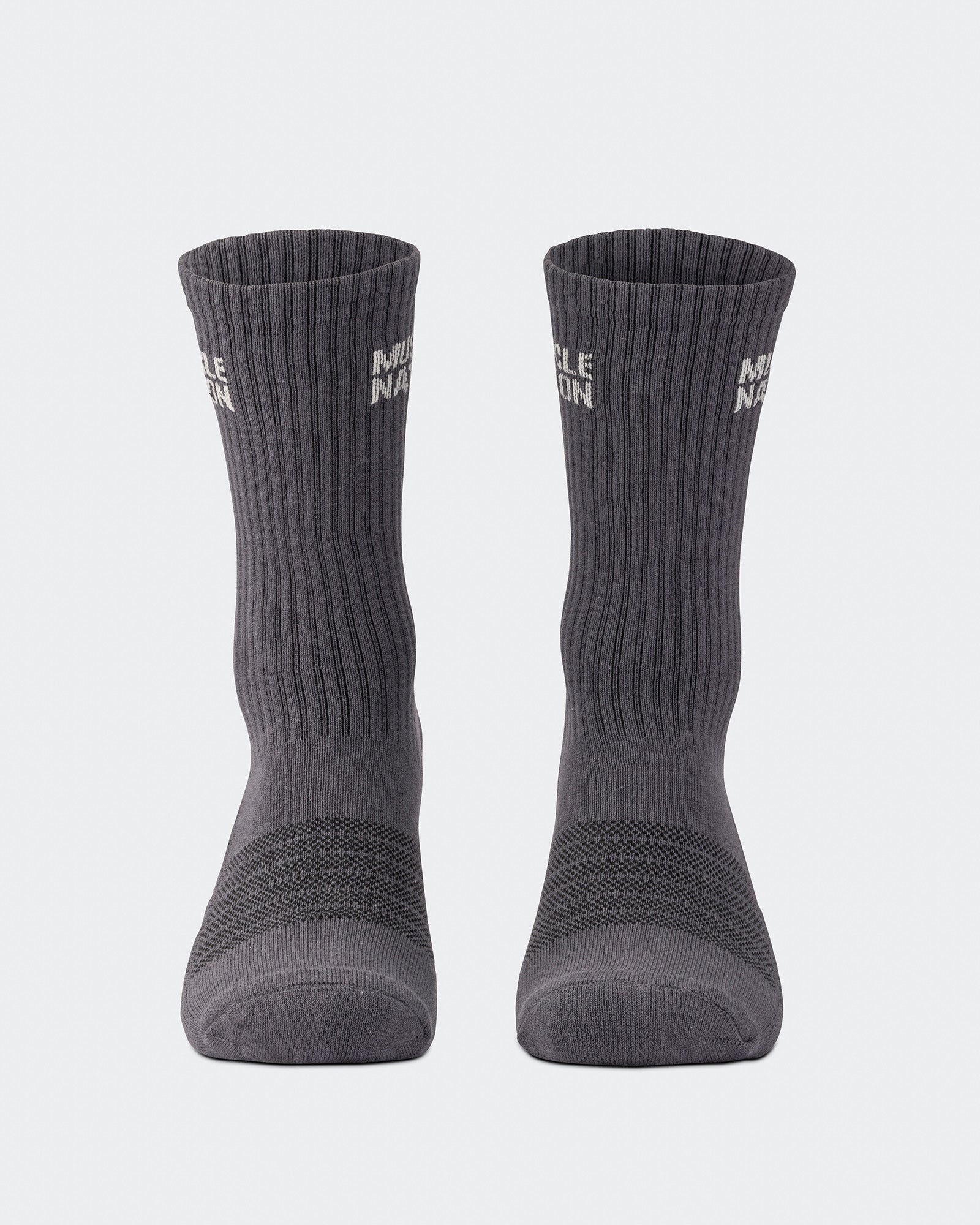 Mens Essential Crew Socks (2x Pack) - Charcoal / Dew-Socks-Charcoal / Dew-AC092311CHARCDEW-ONE-MNAPPRL26521-8-Muscle Nation