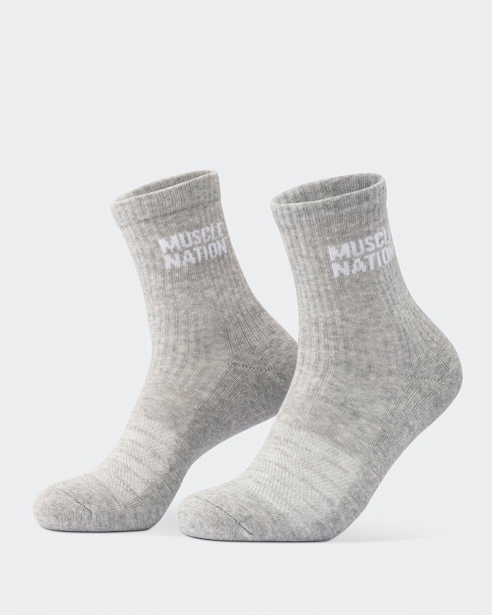 Womens Essential Crew Socks (3x Pack) - White / Grey Marl / Black-Socks-White / Grey Marl / Black-AC092310WHTGRYMARBLCK-ONE-MNAPPRL26518-13-Muscle Nation