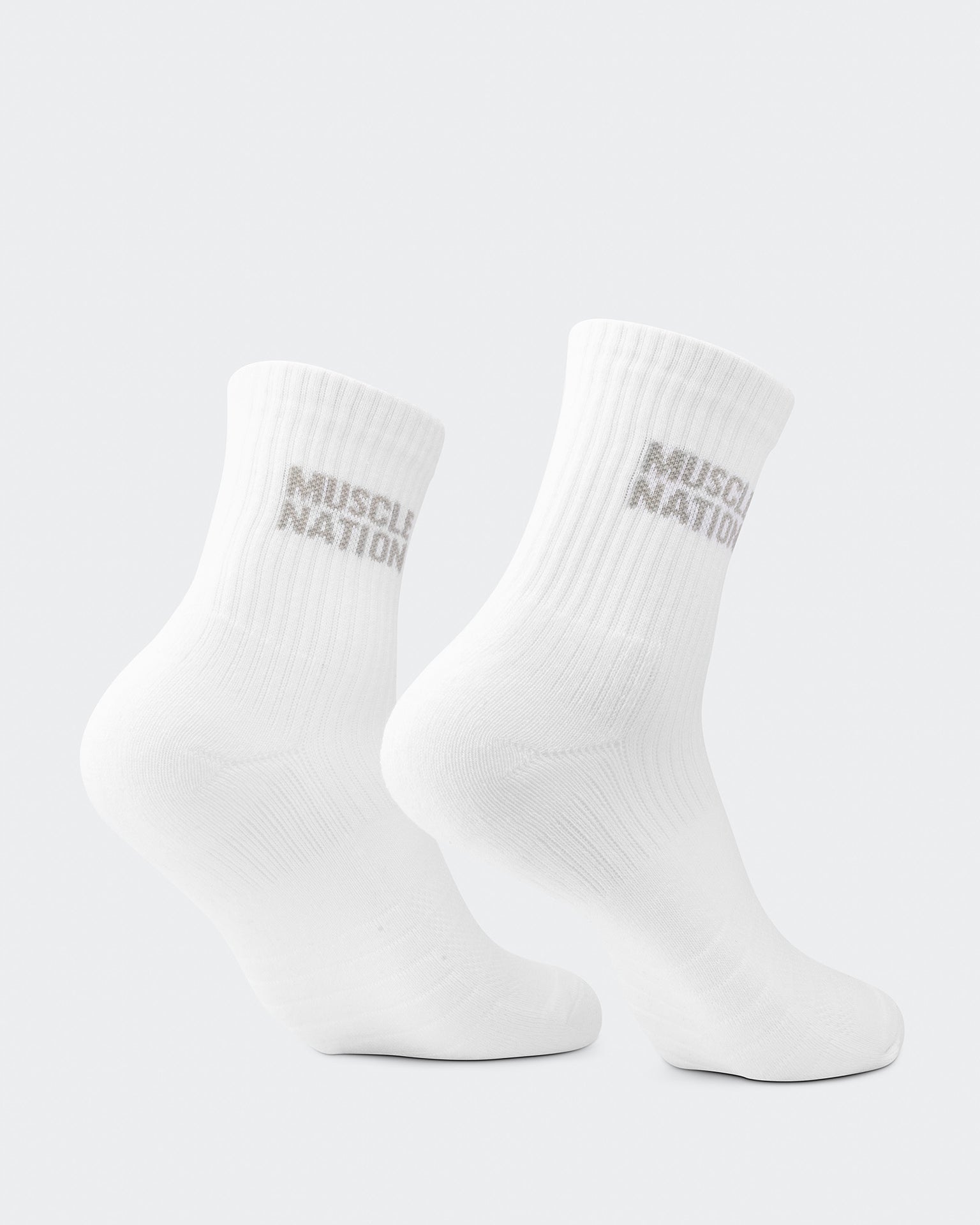 Womens Essential Crew Socks (3x Pack) - White / Grey Marl / Black-Socks-White / Grey Marl / Black-AC092310WHTGRYMARBLCK-ONE-MNAPPRL26518-6-Muscle Nation