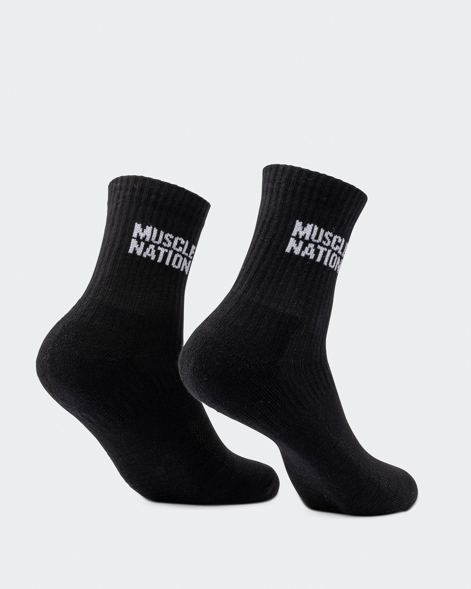Womens Essential Crew Socks (2x Pack) - Black-Socks-Black-AC092310BLK-ONE-MNAPPRL26517-2-Muscle Nation