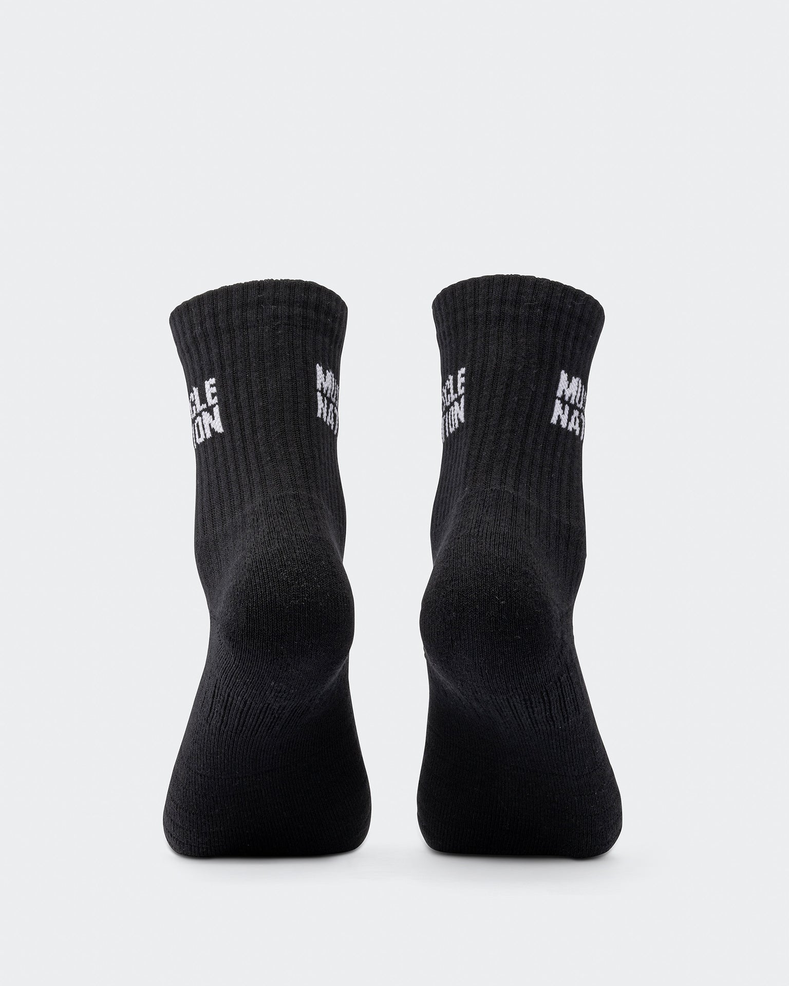 Womens Essential Crew Socks (3x Pack) - White / Grey Marl / Black-Socks-White / Grey Marl / Black-AC092310WHTGRYMARBLCK-ONE-MNAPPRL26518-3-Muscle Nation