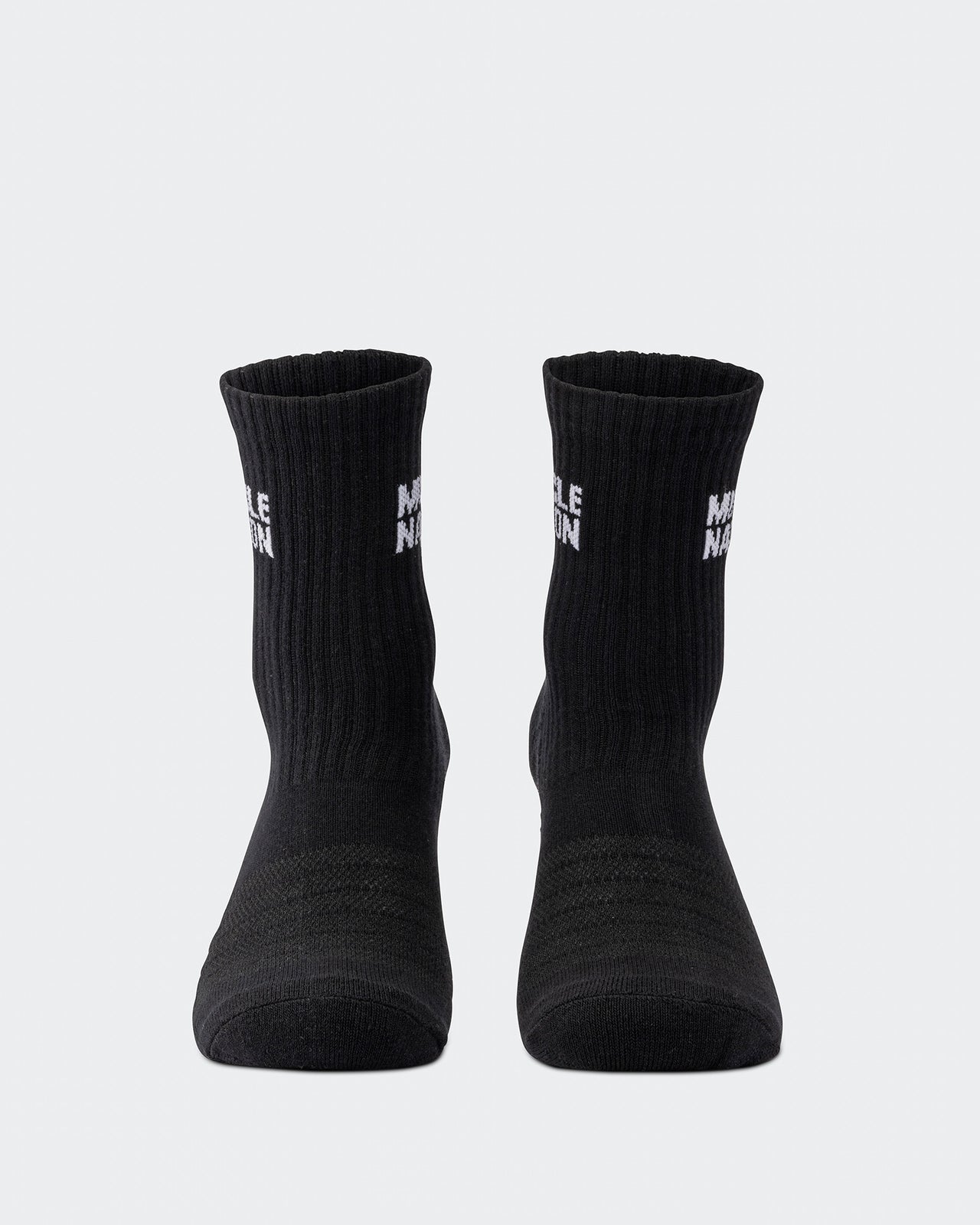 Womens Essential Crew Socks (2x Pack) - Black-Socks-Black-AC092310BLK-ONE-MNAPPRL26517-4-Muscle Nation