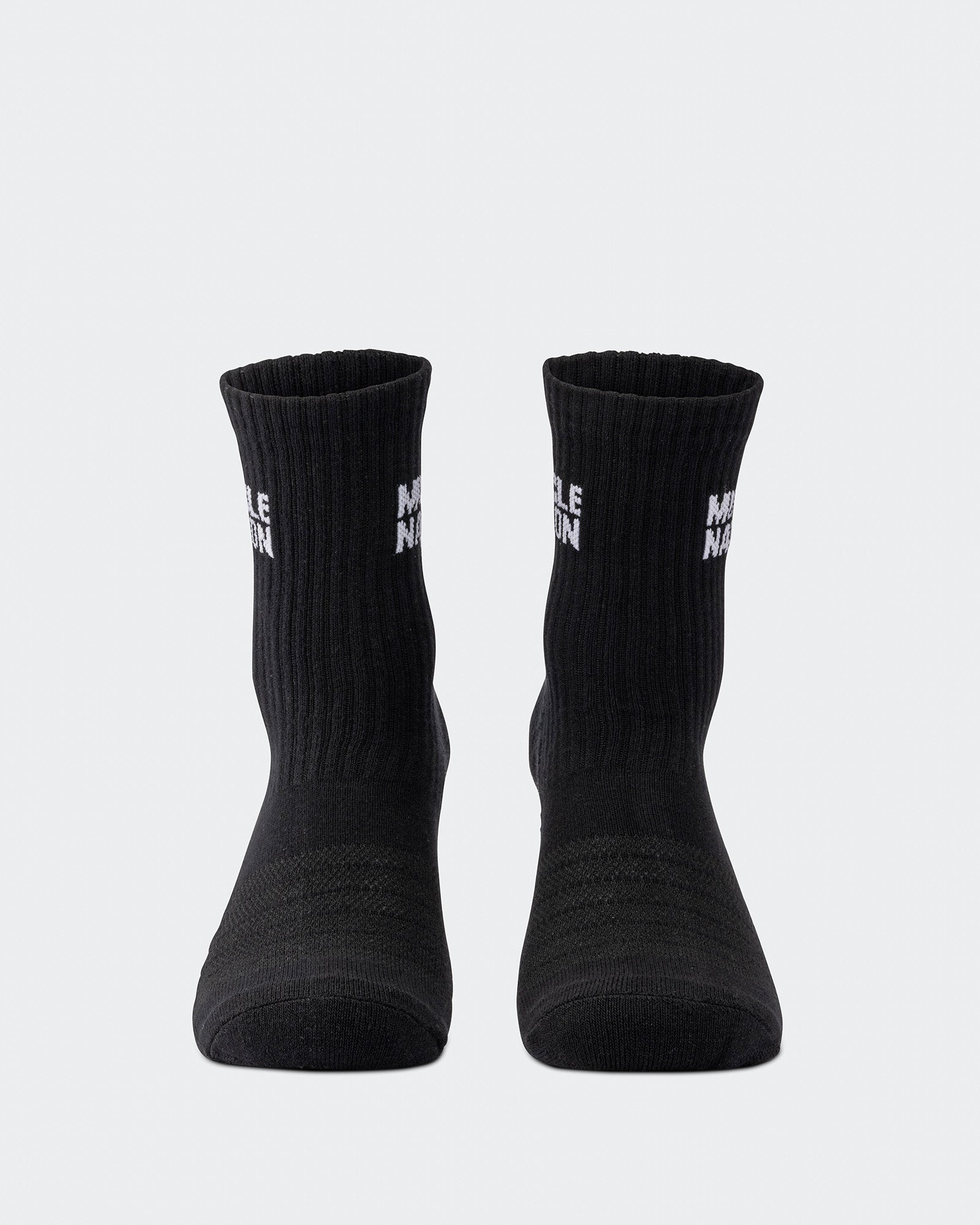 Womens Essential Crew Socks (2x Pack) - Black-Socks-Black-AC092310BLK-ONE-MNAPPRL26517-4-Muscle Nation