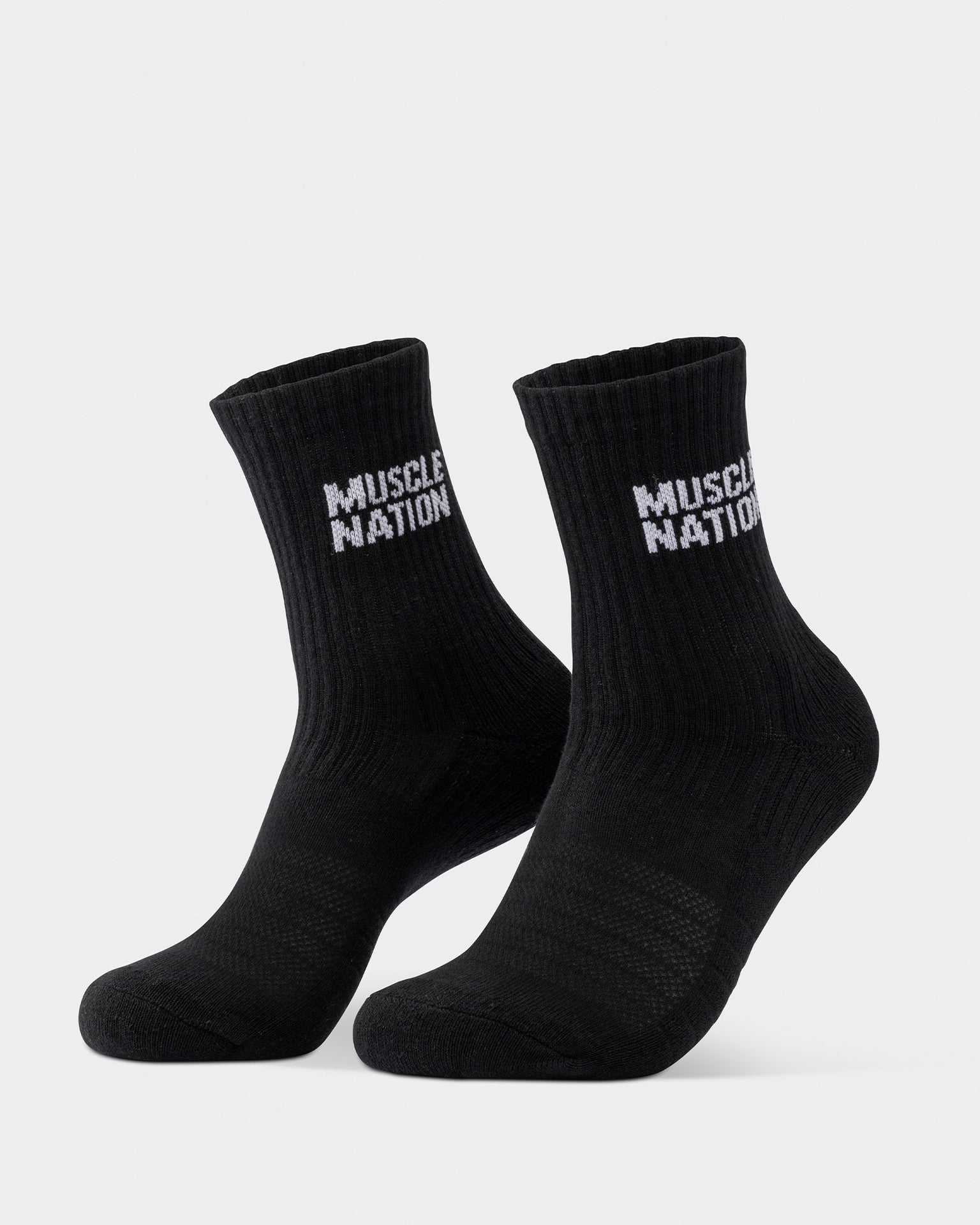 Womens Essential Crew Socks (2x Pack) - Black-Socks-Black-AC092310BLK-ONE-MNAPPRL26517-5-Muscle Nation