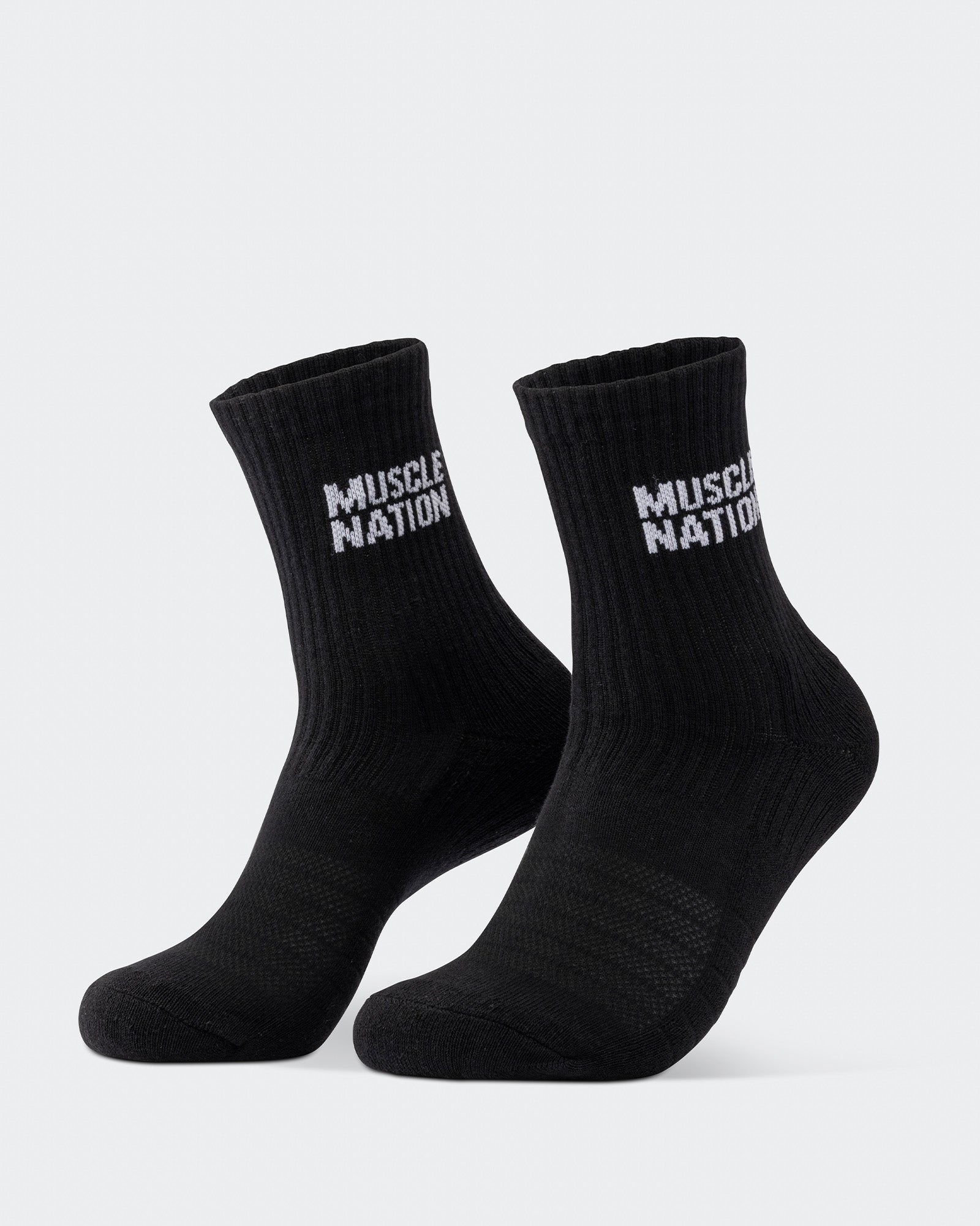 Womens Essential Crew Socks (2x Pack) - Black-Socks-Black-AC092310BLK-ONE-MNAPPRL26517-5-Muscle Nation
