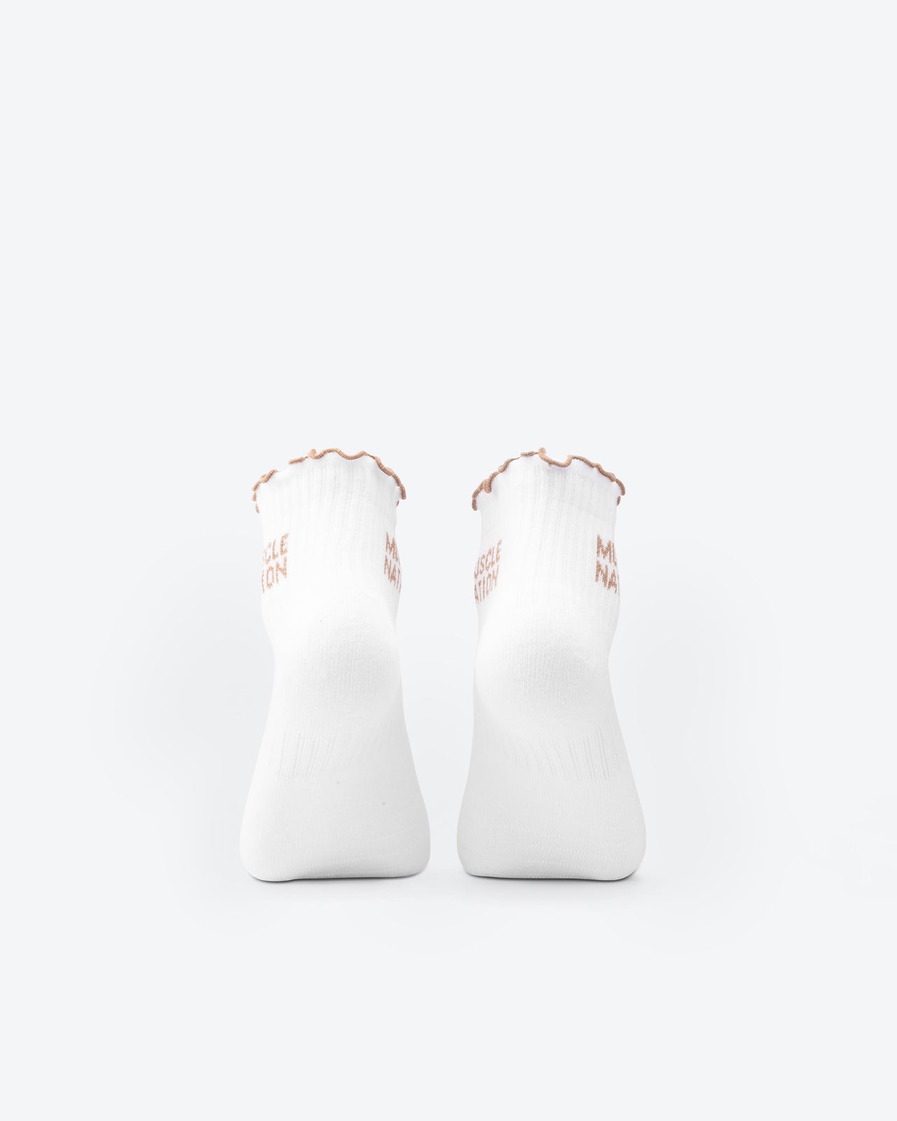Ruffle Crew Sock - 1Pack - White / Stone-Socks-ACC1125214WHTSTN-MNAPPRL47938-4-Muscle Nation