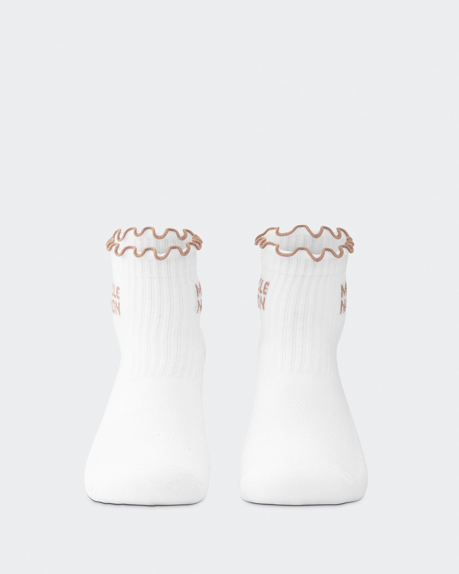 Ruffle Crew Sock - 1Pack - White / Stone-Socks-ACC1125214WHTSTN-MNAPPRL47938-2-Muscle Nation