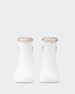 Ruffle Crew Sock - 1Pack - White / Stone-Socks-ACC1125214WHTSTN-MNAPPRL47938-2-Muscle Nation