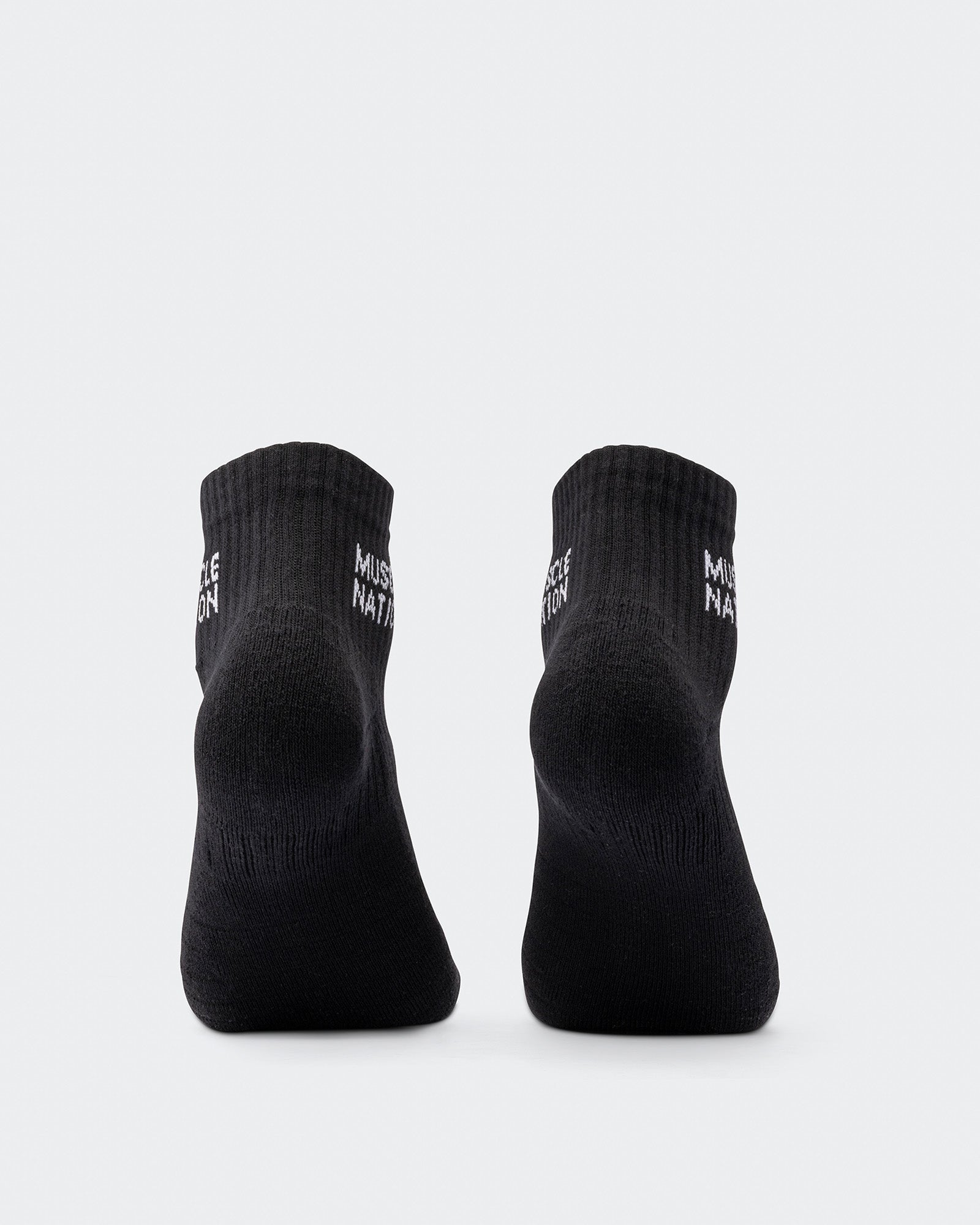 Womens 1/4 Crew Sock (2X Pack) - Black / White-Socks-ACC1125205BLKWHT-MNAPPRL47940-3-Muscle Nation