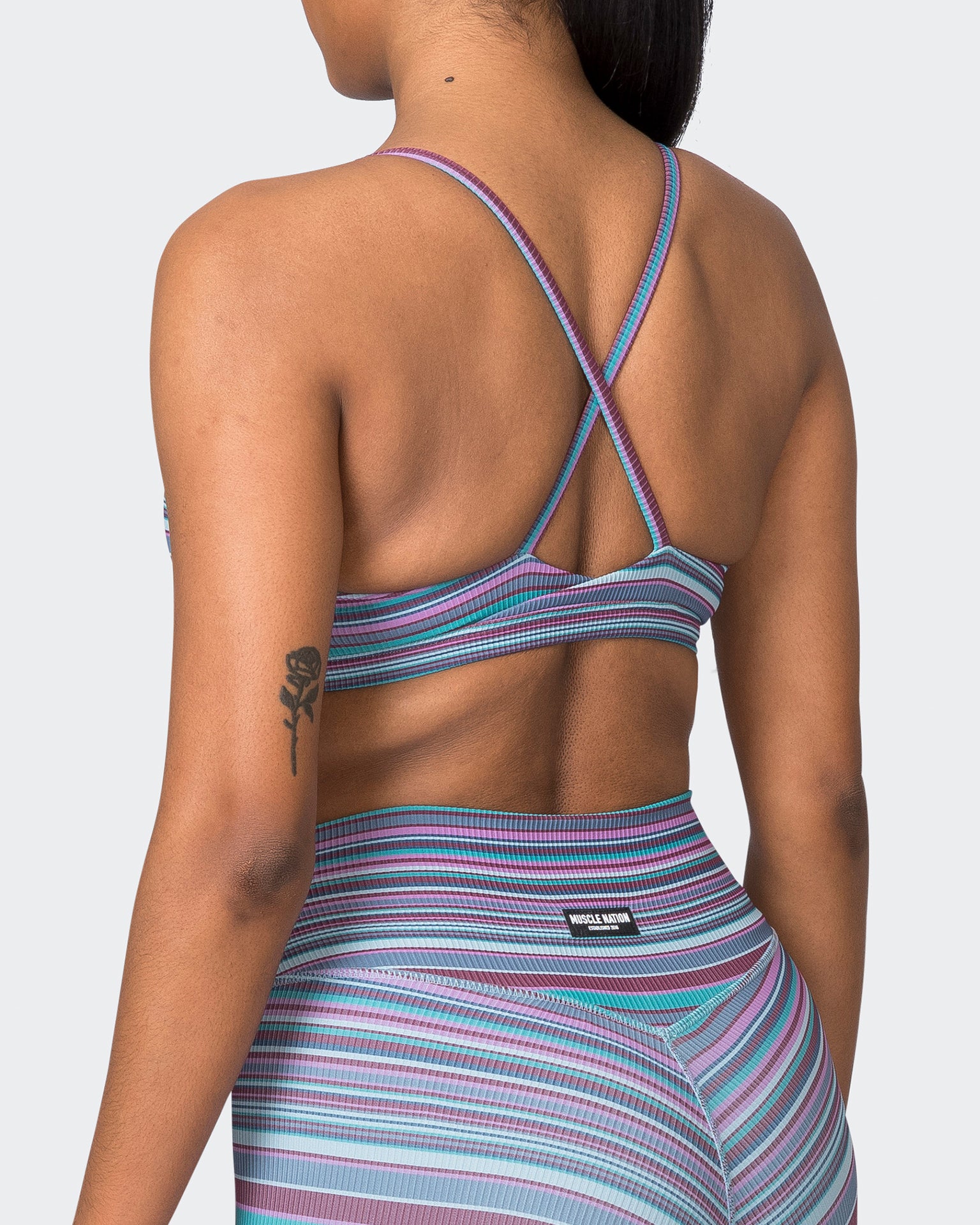Levitate Rib Bralette - Dusk Desert Stripe Print-Bralettes-XS-072331DSKDSRT-XS-MNAPPRL26097-6-Muscle Nation