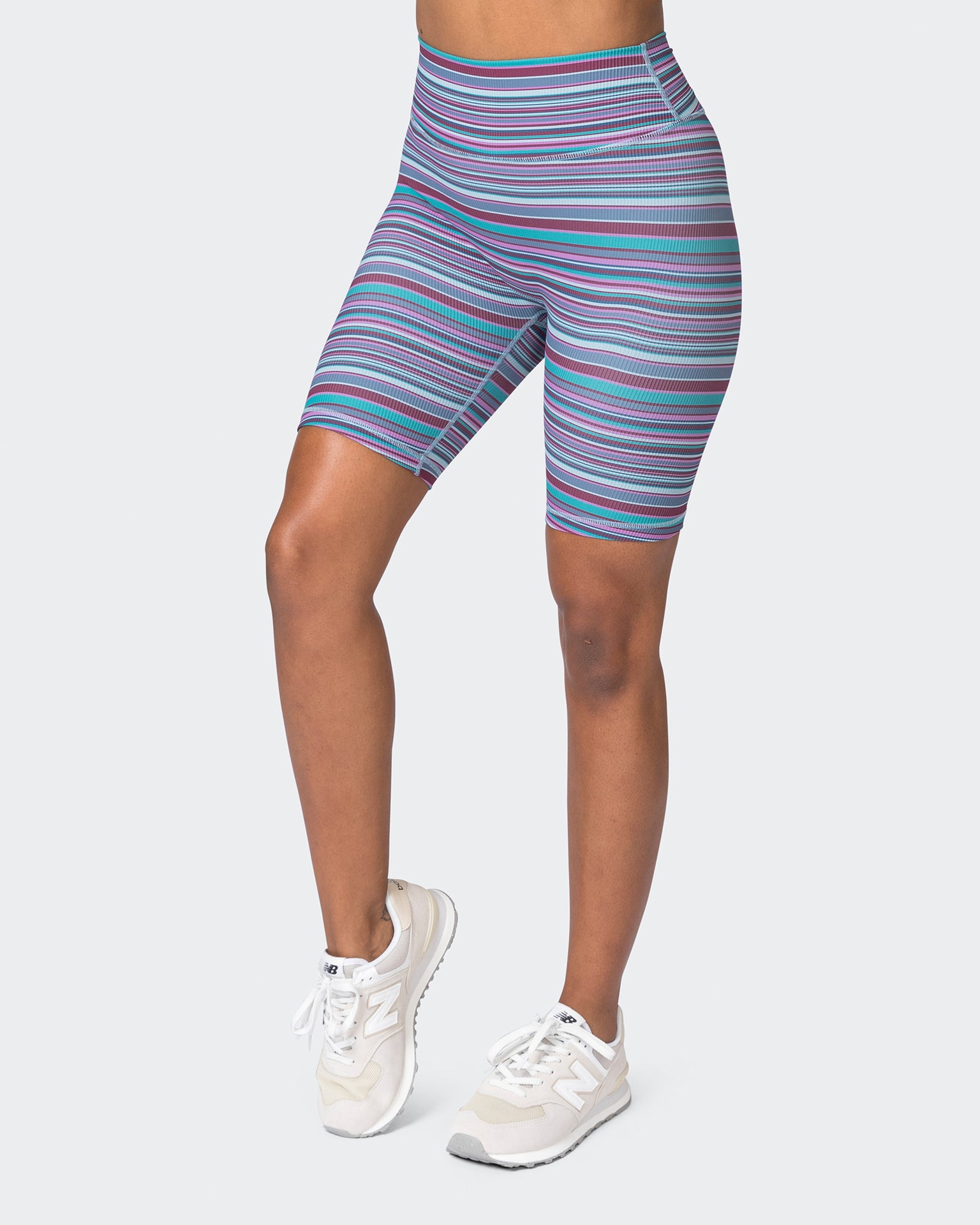 Zero Rise Rib Referee Length Shorts - Dusk Desert Stripe Print-Shorts-XXS-072333DSKDSRT-XXS-MNAPPRL26131-3-Muscle Nation