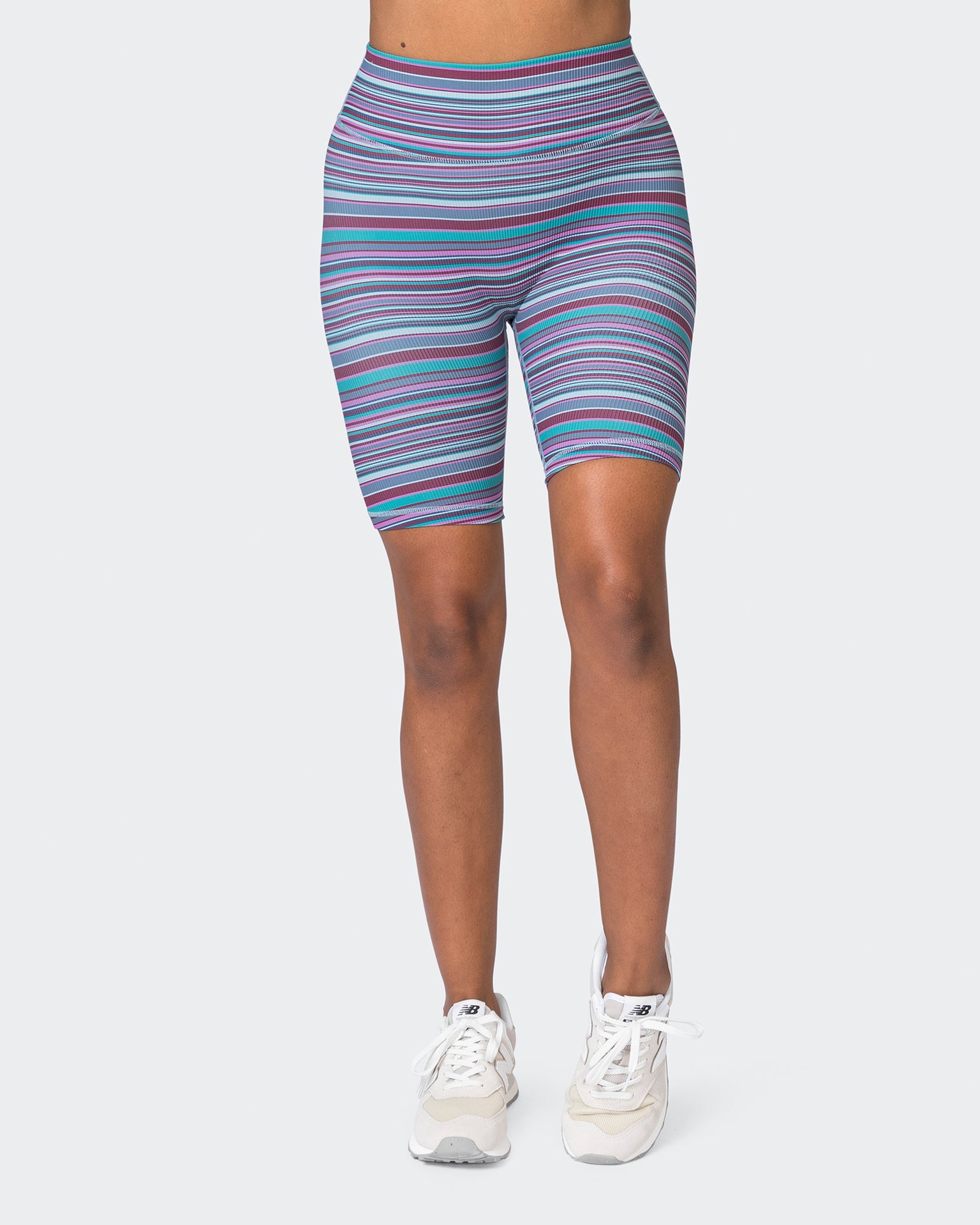 Zero Rise Rib Referee Length Shorts - Dusk Desert Stripe Print-Shorts-XXS-072333DSKDSRT-XXS-MNAPPRL26131-2-Muscle Nation