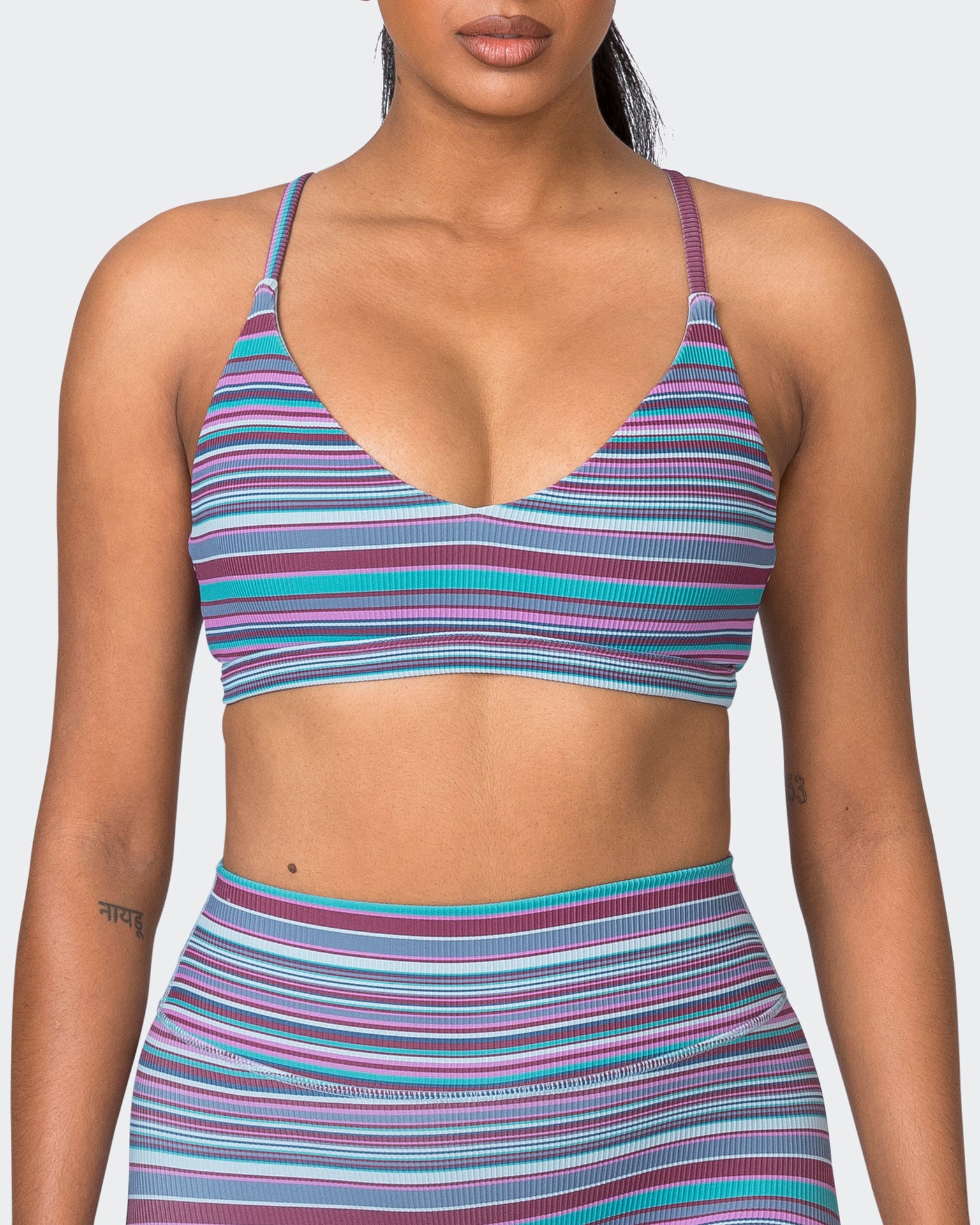 Levitate Rib Bralette - Dusk Desert Stripe Print-Bralettes-XS-072331DSKDSRT-XS-MNAPPRL26097-7-Muscle Nation