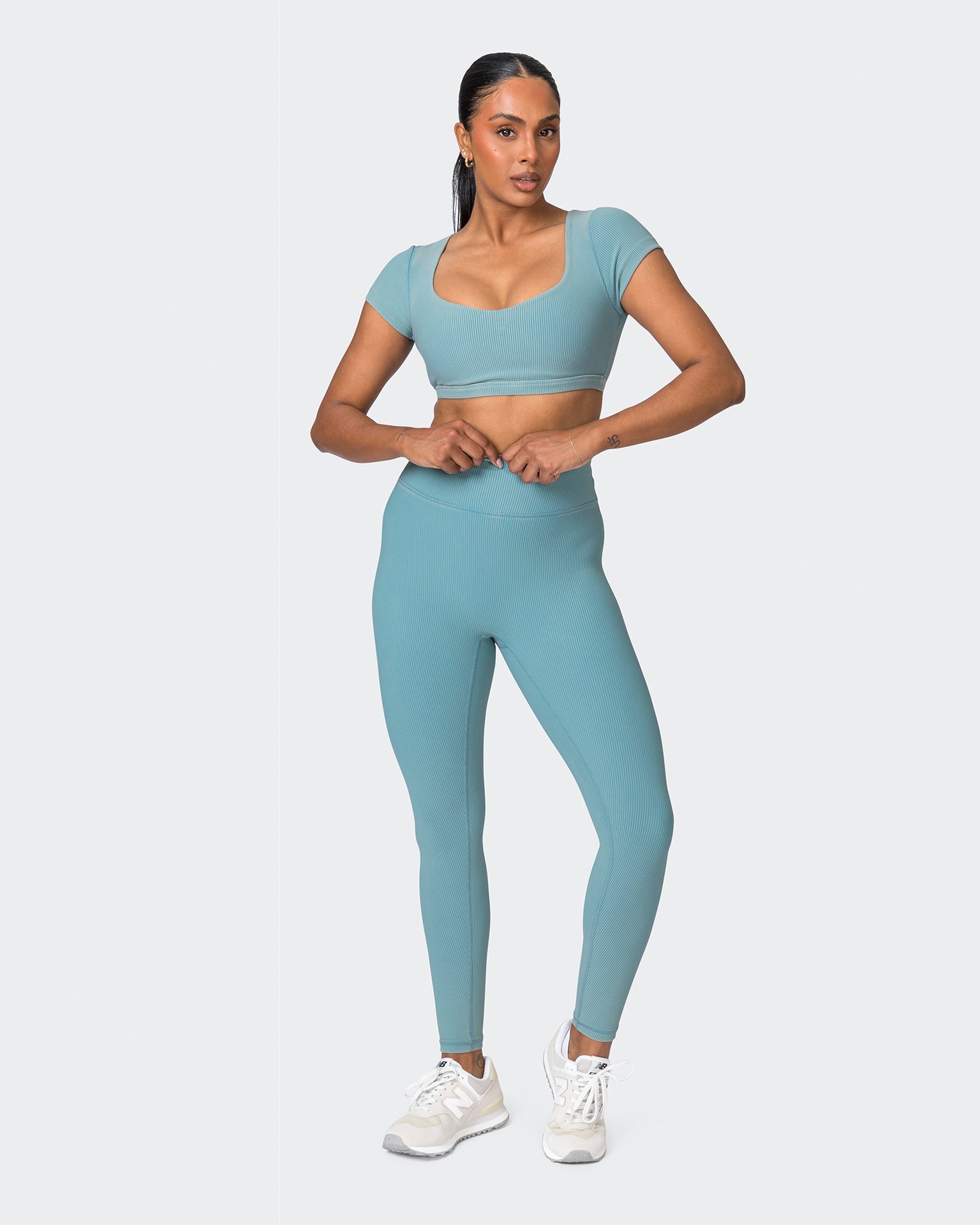 On Point Vintage Rib Bra - Washed Harbour-Sports Bras-XXS-072335WSHHRB-XXS-MNAPPRL26167-7-Muscle Nation