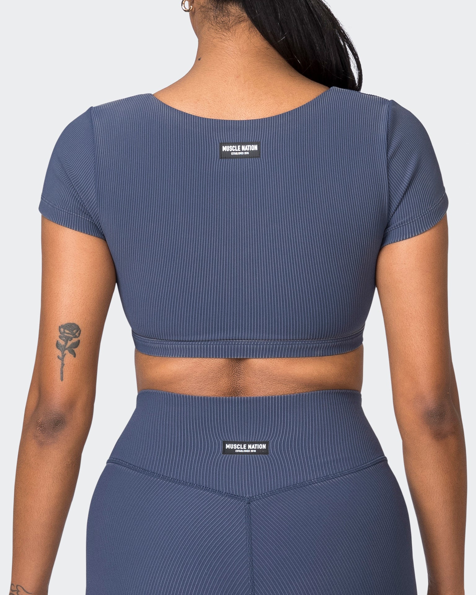 On Point Vintage Rib Bra - Washed Spellbound-Sports Bras-XXS-072335WSHSPLB-XXS-MNAPPRL26158-6-Muscle Nation