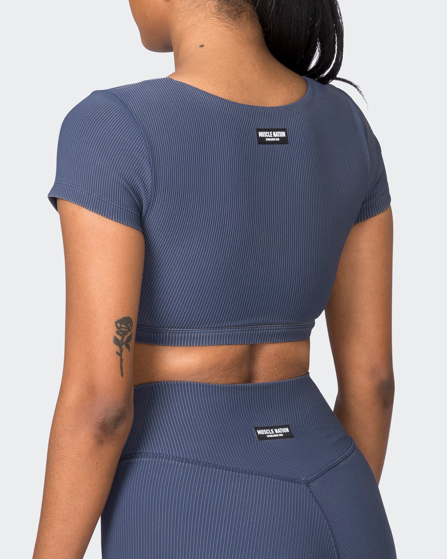 On Point Vintage Rib Bra - Washed Spellbound-Sports Bras-XXS-072335WSHSPLB-XXS-MNAPPRL26158-5-Muscle Nation